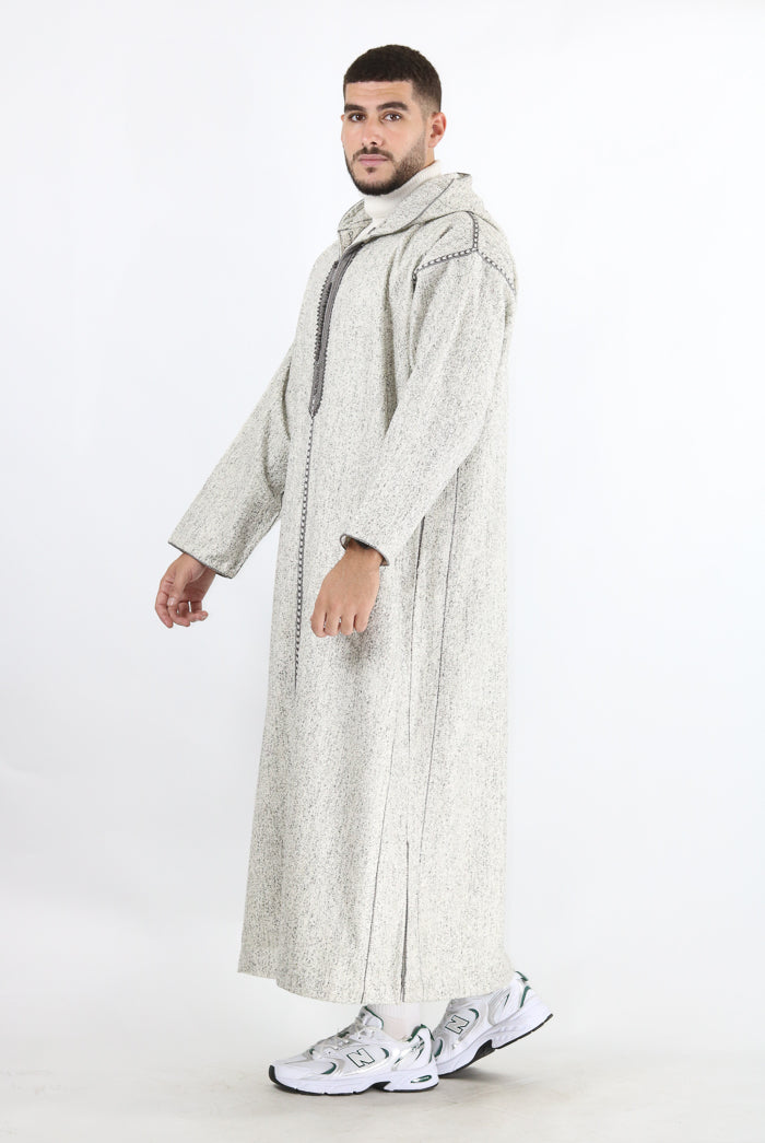 Moroccan Long Sleeve Winter Thobe - Grey