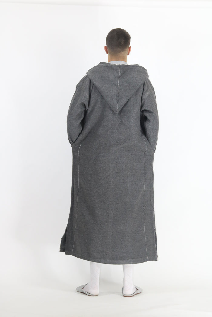 Moroccan Long Sleeve Winter Thobe - Grey