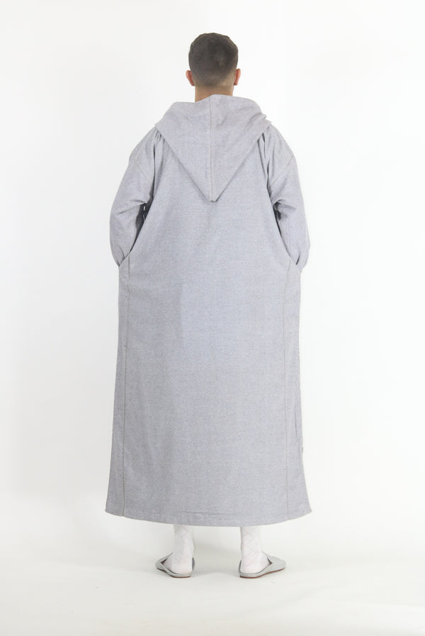 Moroccan Long Sleeve Winter Thobe - Grey