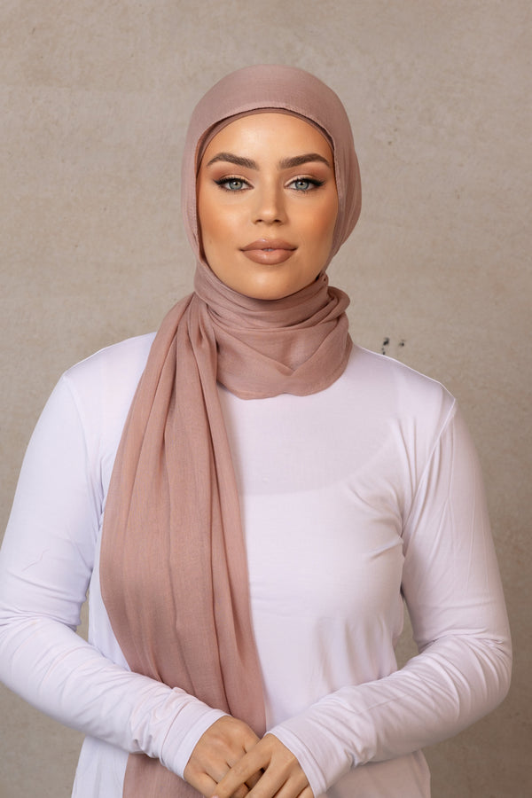Double Stitched Modal Hijab - 11 Dusty Rose