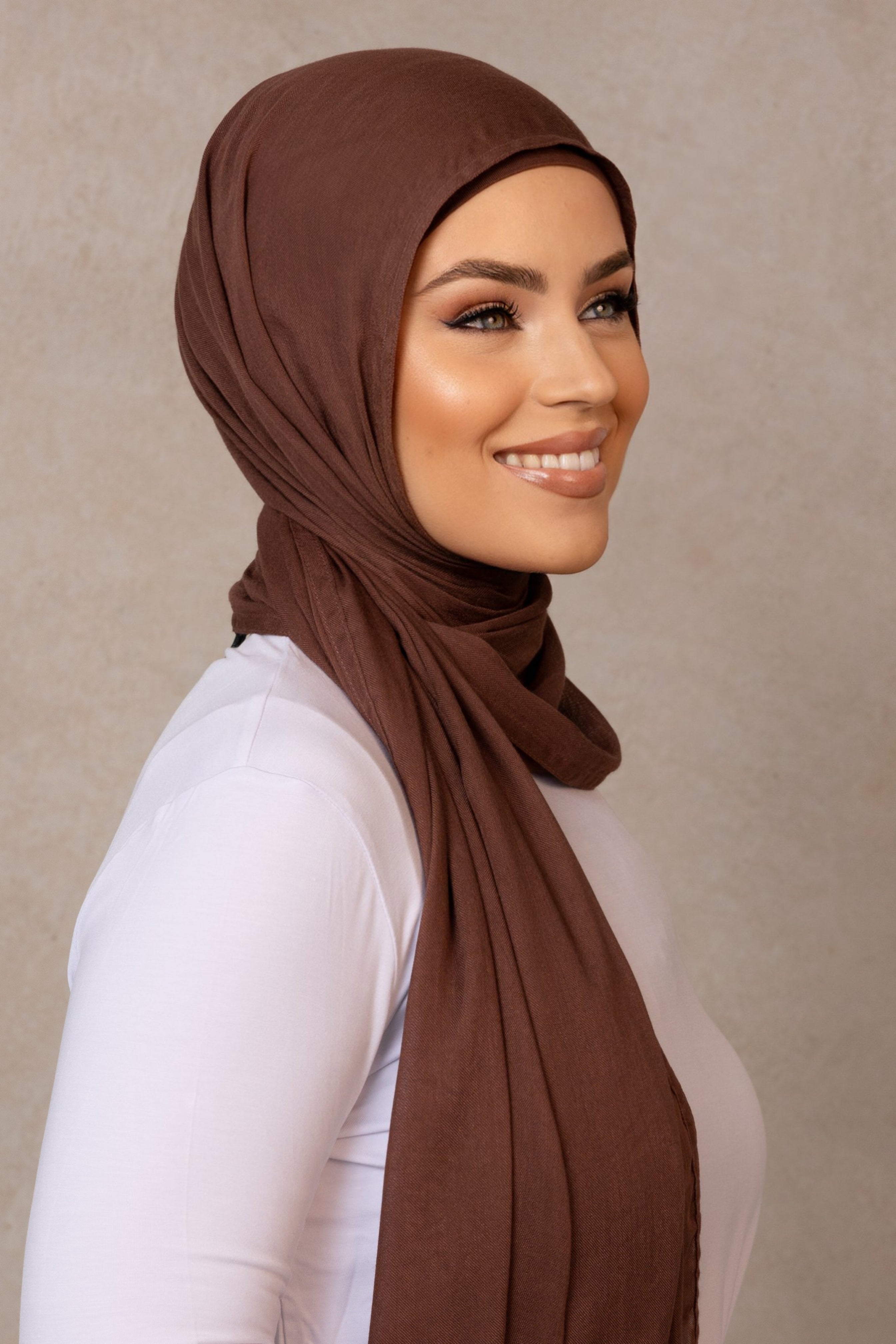 Double Stitched Modal Hijab - 16 Bitter Chocolate