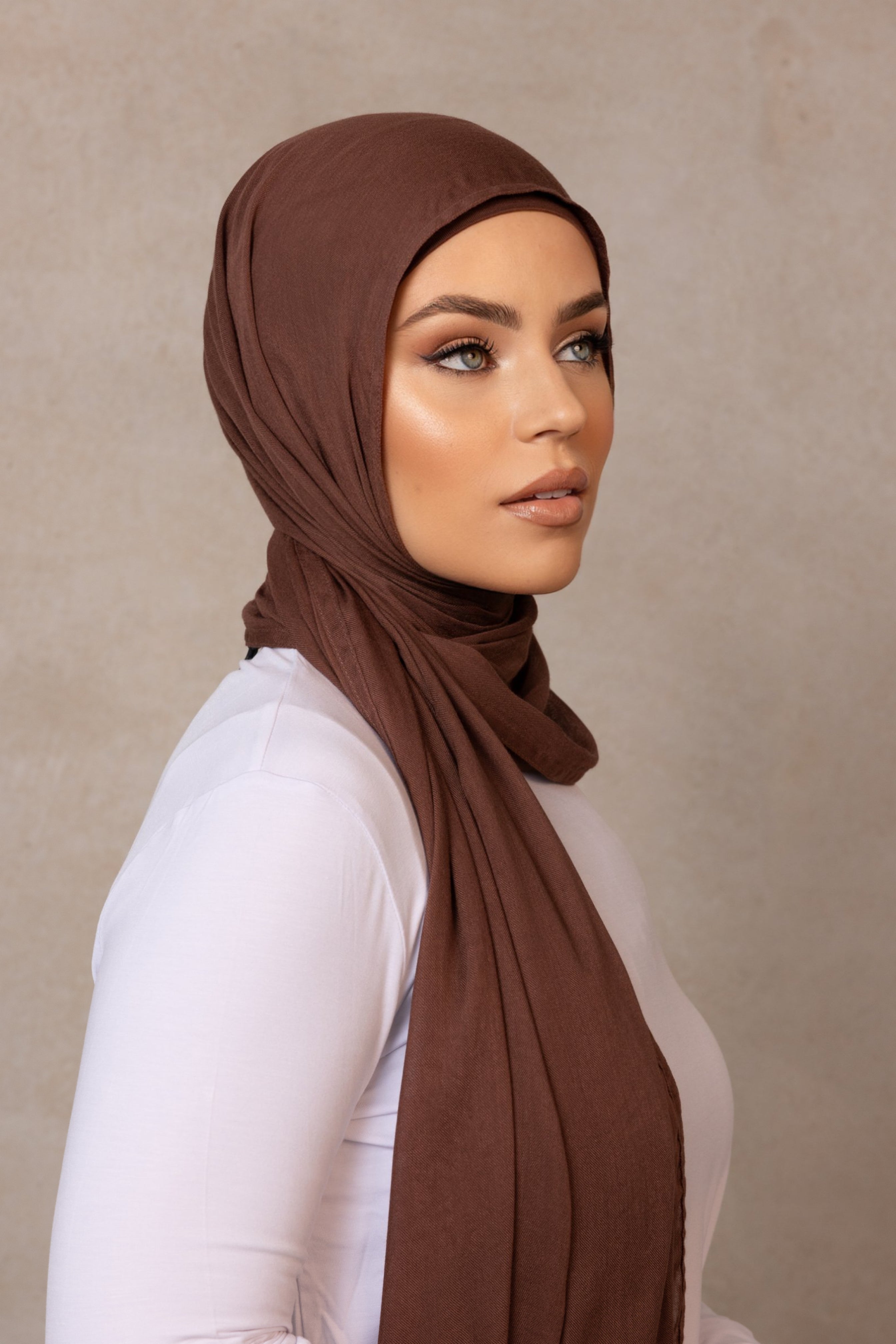 Double Stitched Modal Hijab - 16 Bitter Chocolate