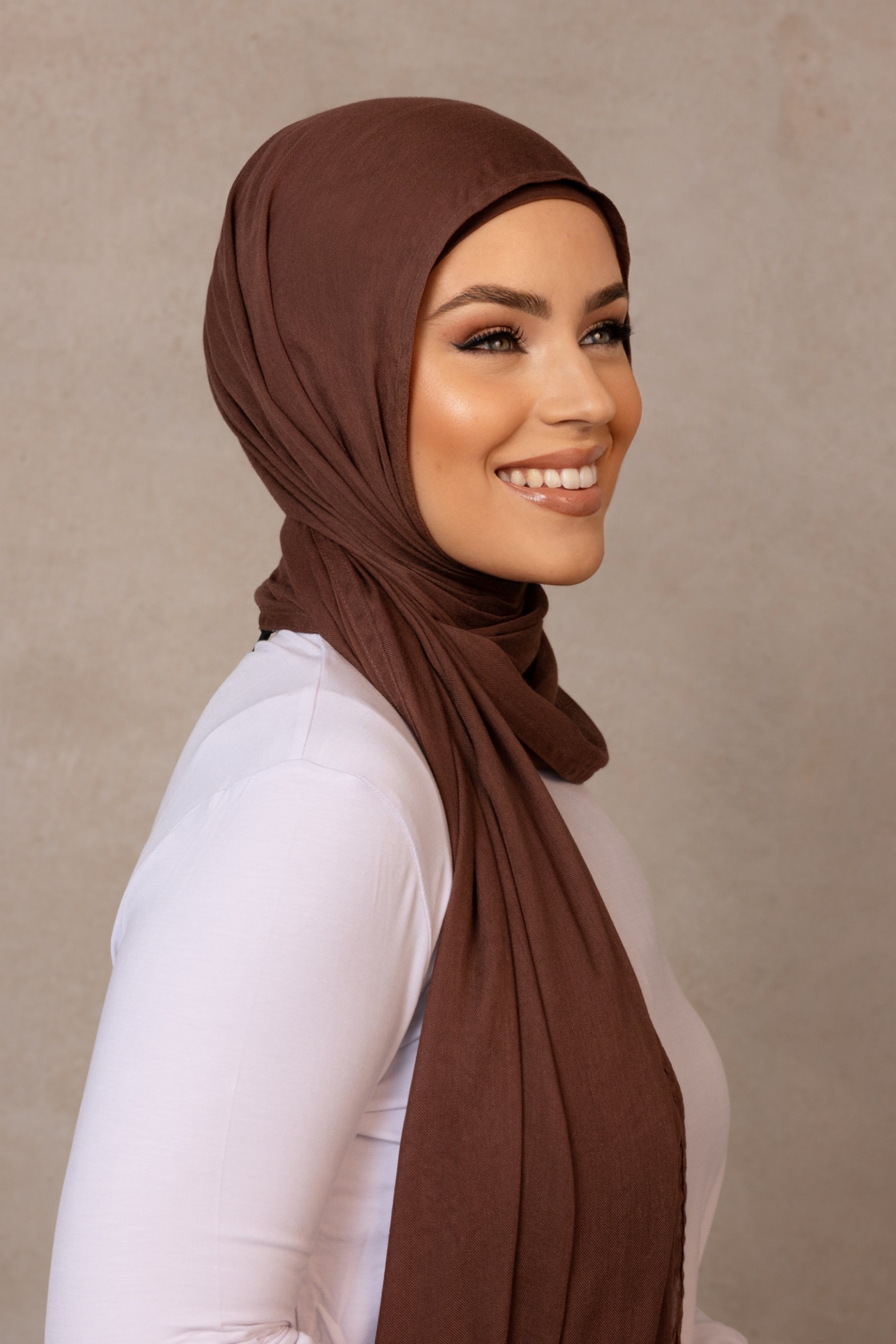 Double Stitched Modal Hijab - 16 Bitter Chocolate