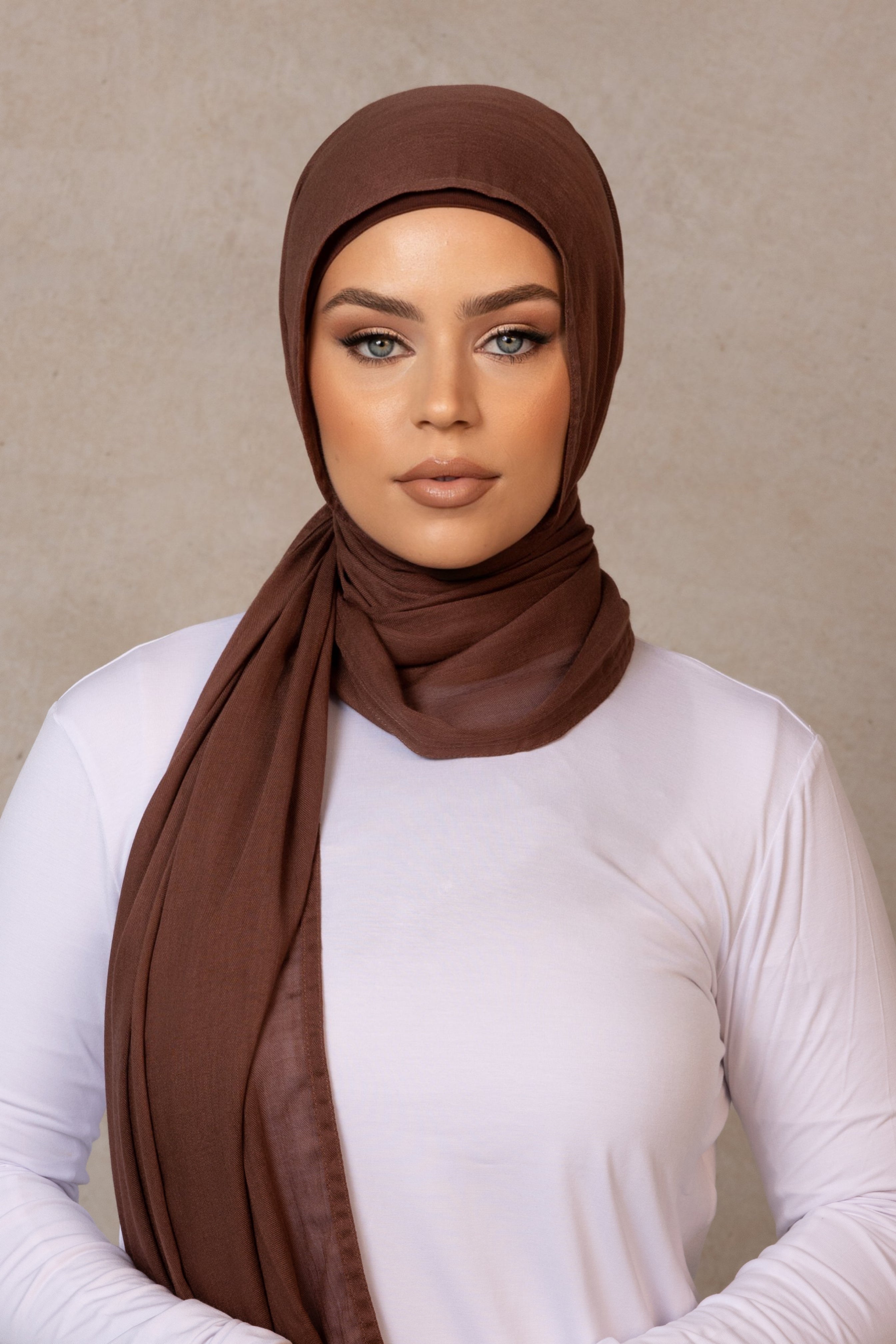 Double Stitched Modal Hijab - 16 Bitter Chocolate