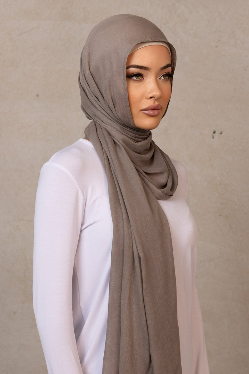 Double Stitched Modal Hijab - 18 Ash