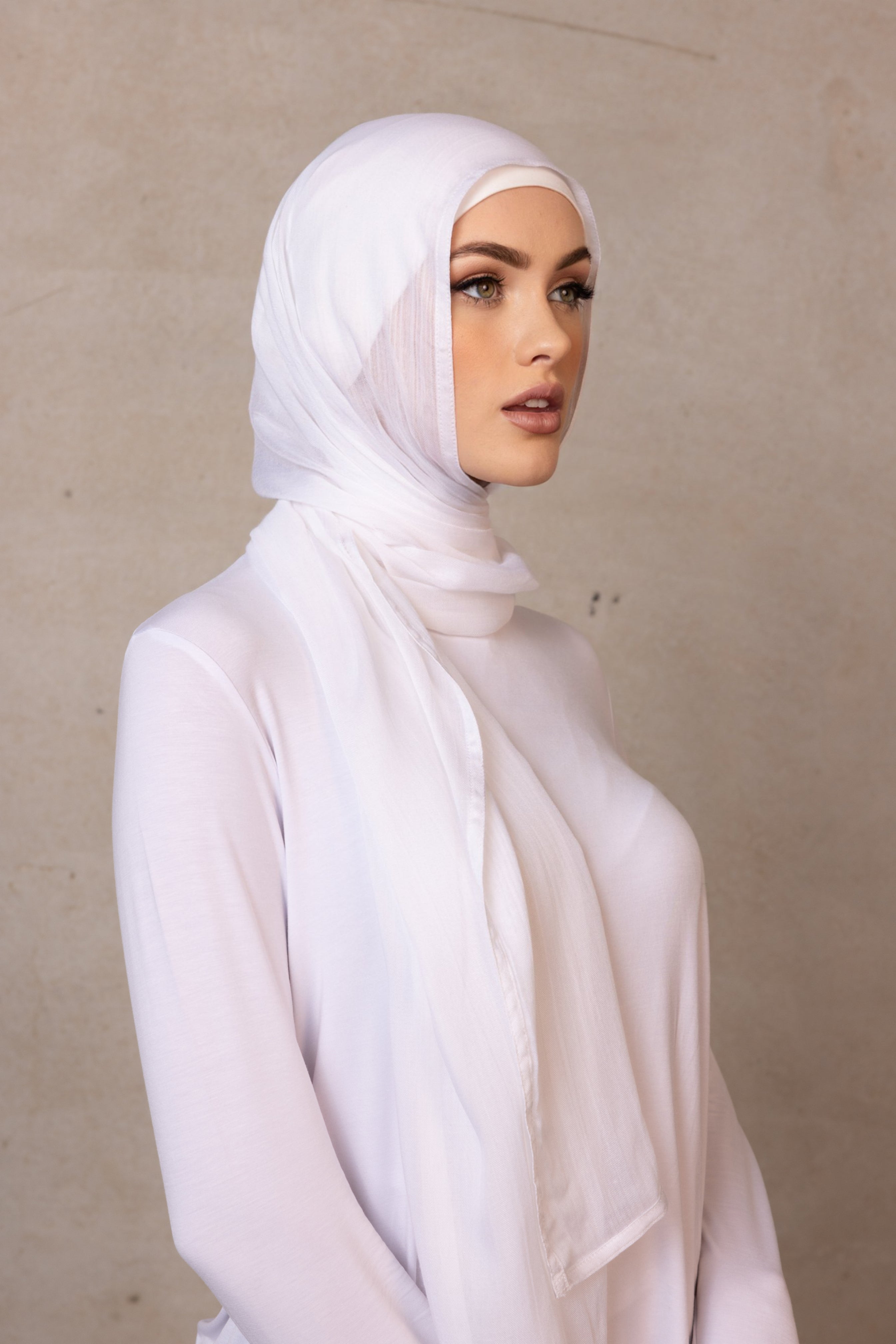 Double Stitched Modal Hijab - 1 White