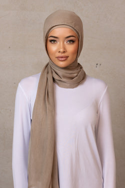 Double Stitched Modal Hijab - 20 Fossil