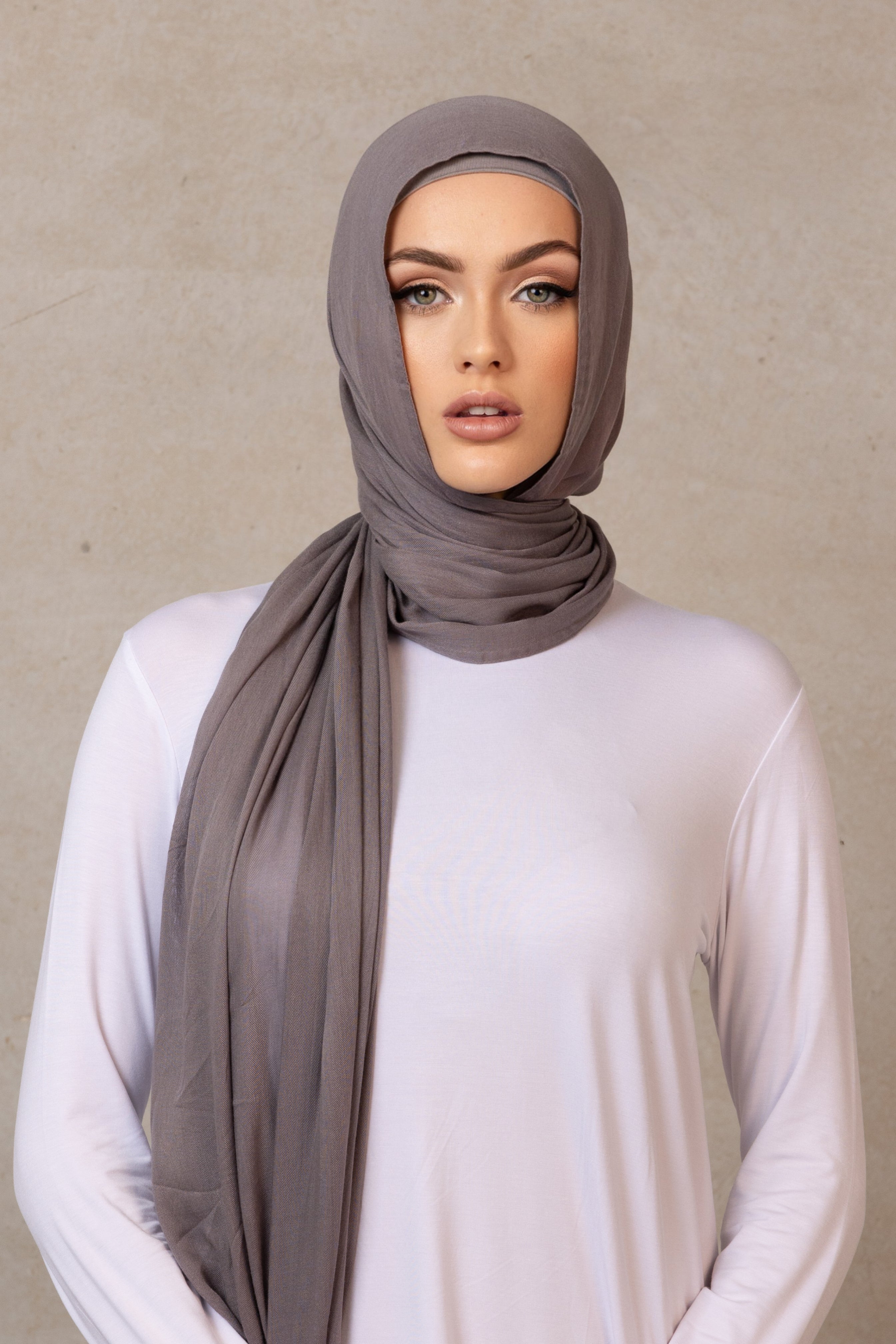 Double Stitched Modal Hijab - 21 Graphite