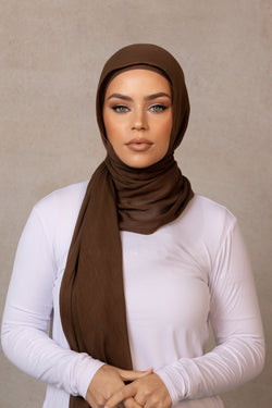 Double Stitched Modal Hijab - 26 Dark Latte