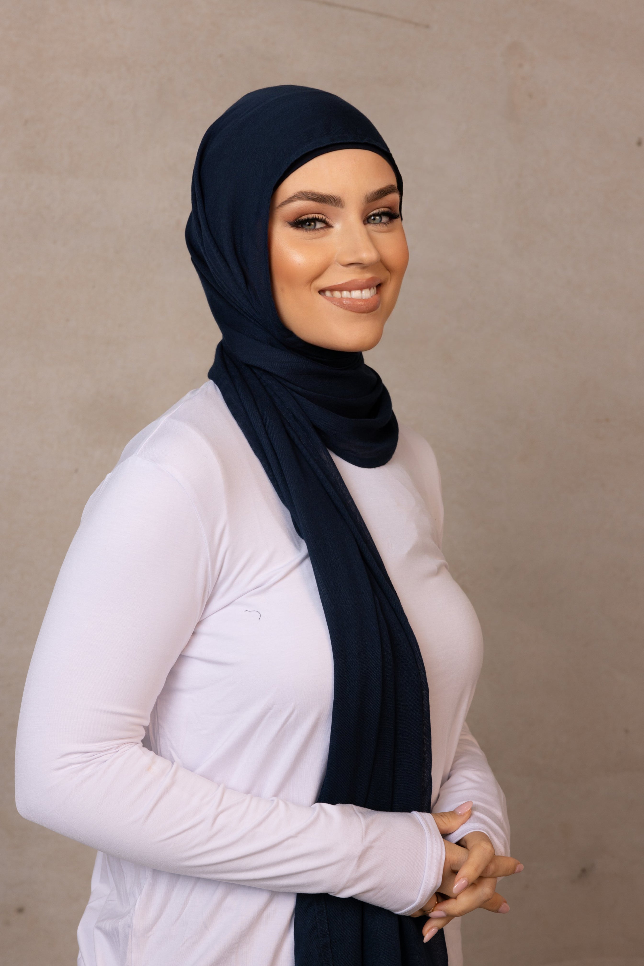 Double Stitched Modal Hijab - 29 Navy