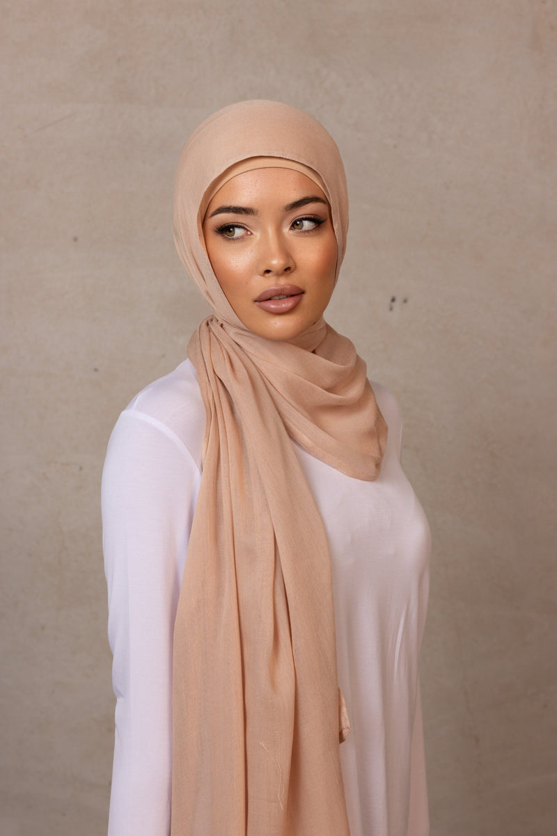 Double Stitched Modal Hijab - 6 Mushroom