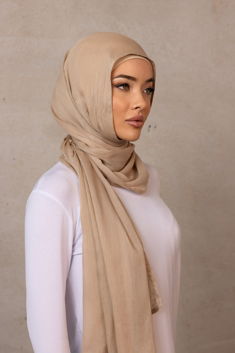 Double Stitched Modal Hijab - 8 Doeskin