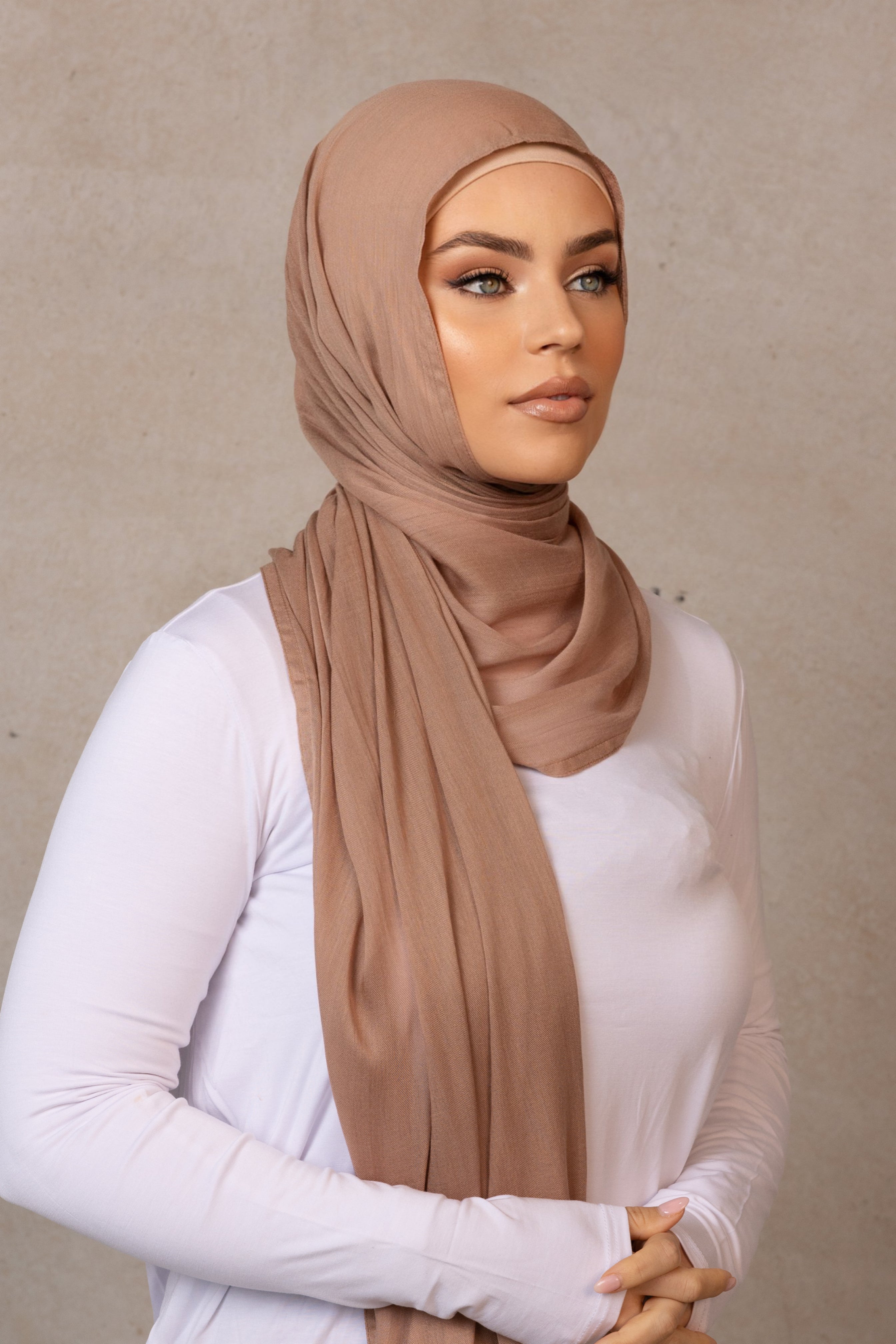 Double Stitched Modal Hijab - 9 Latte