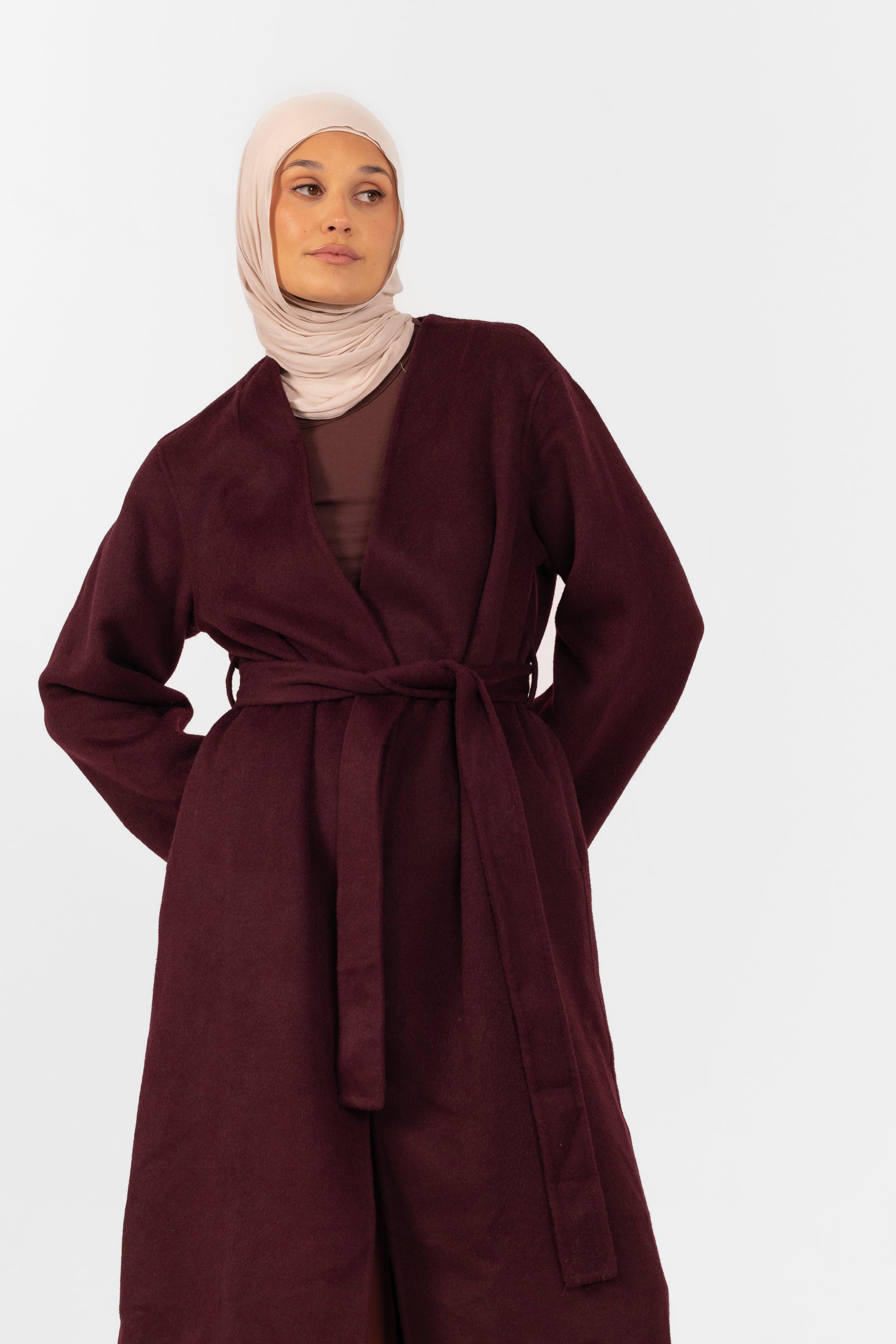 Tara Longline Coat - Mulberry