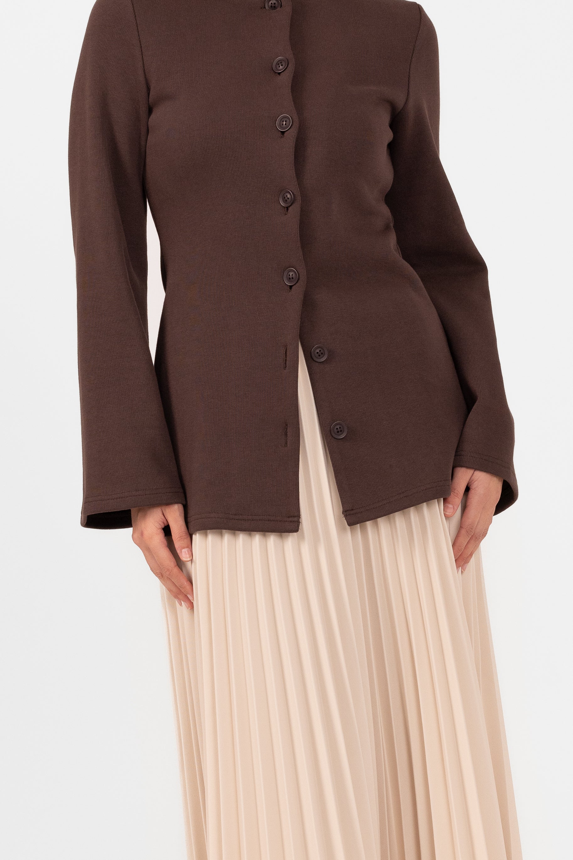 Nevene Knit Cardigan - Brown
