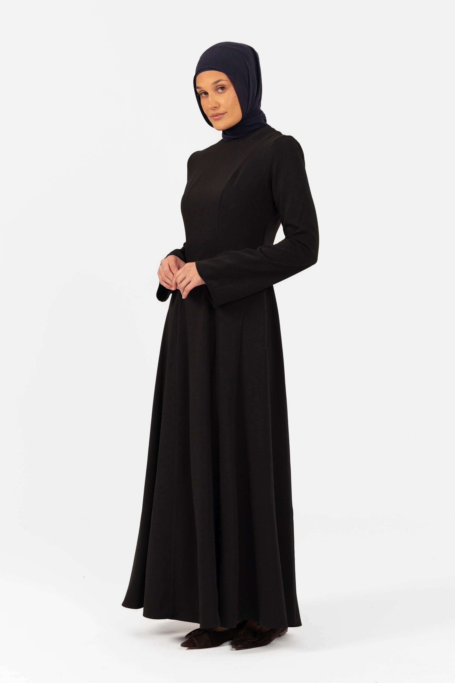 Cara Crepe Tailored Dress - Black