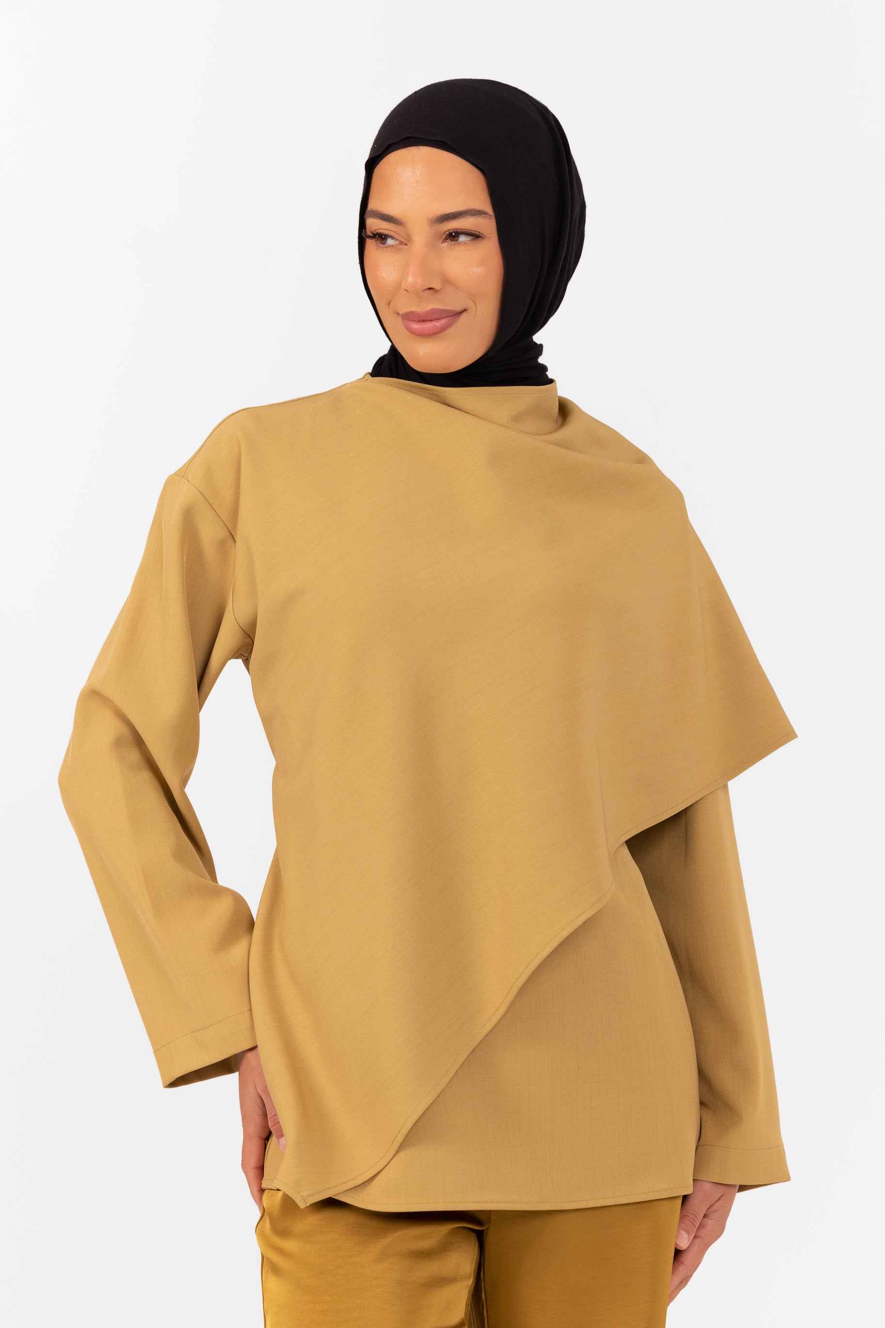 Ghanda Shawl Top - Mustard