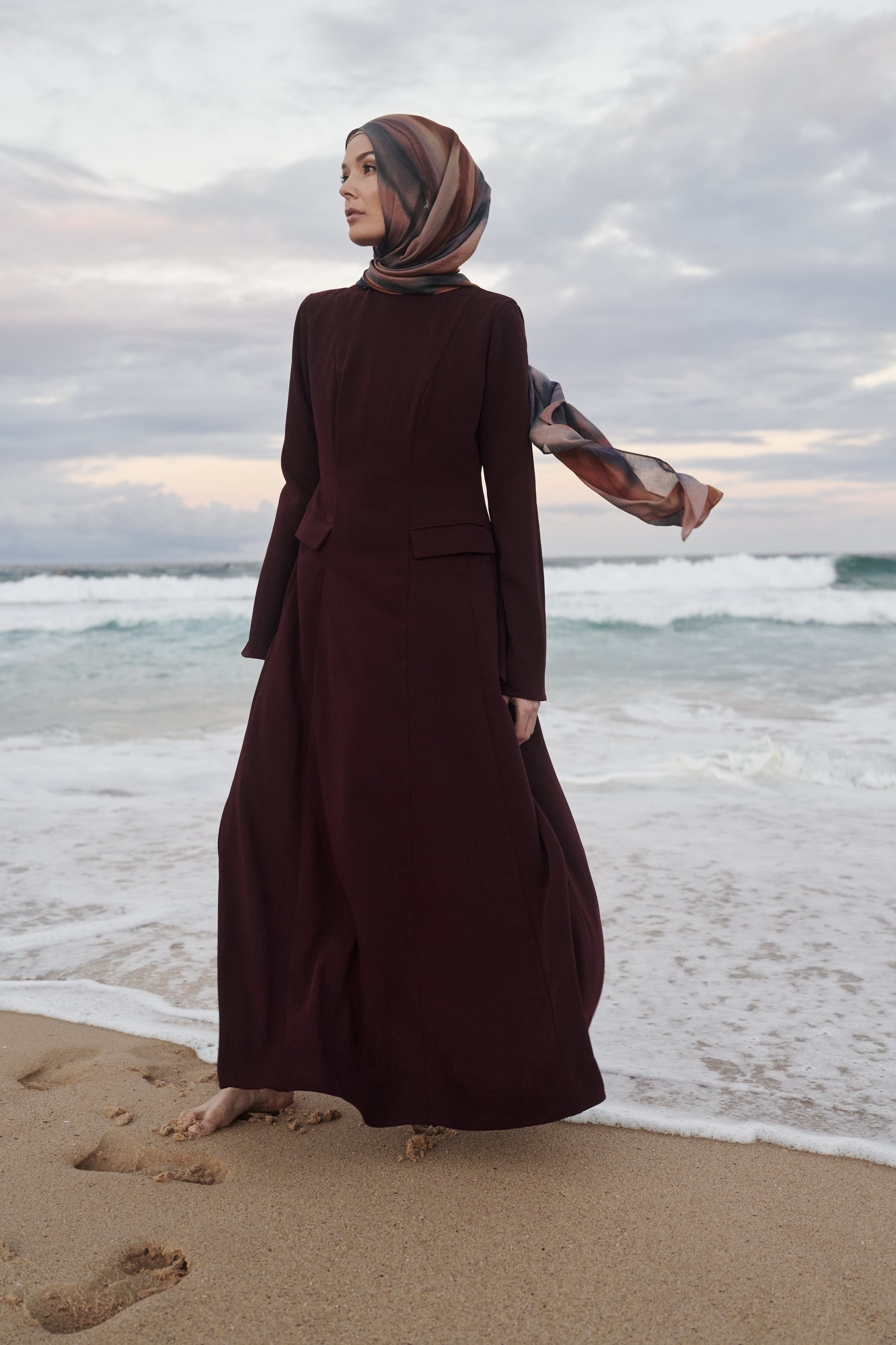 Cara Crepe Tailored Dress - Deep Cherry