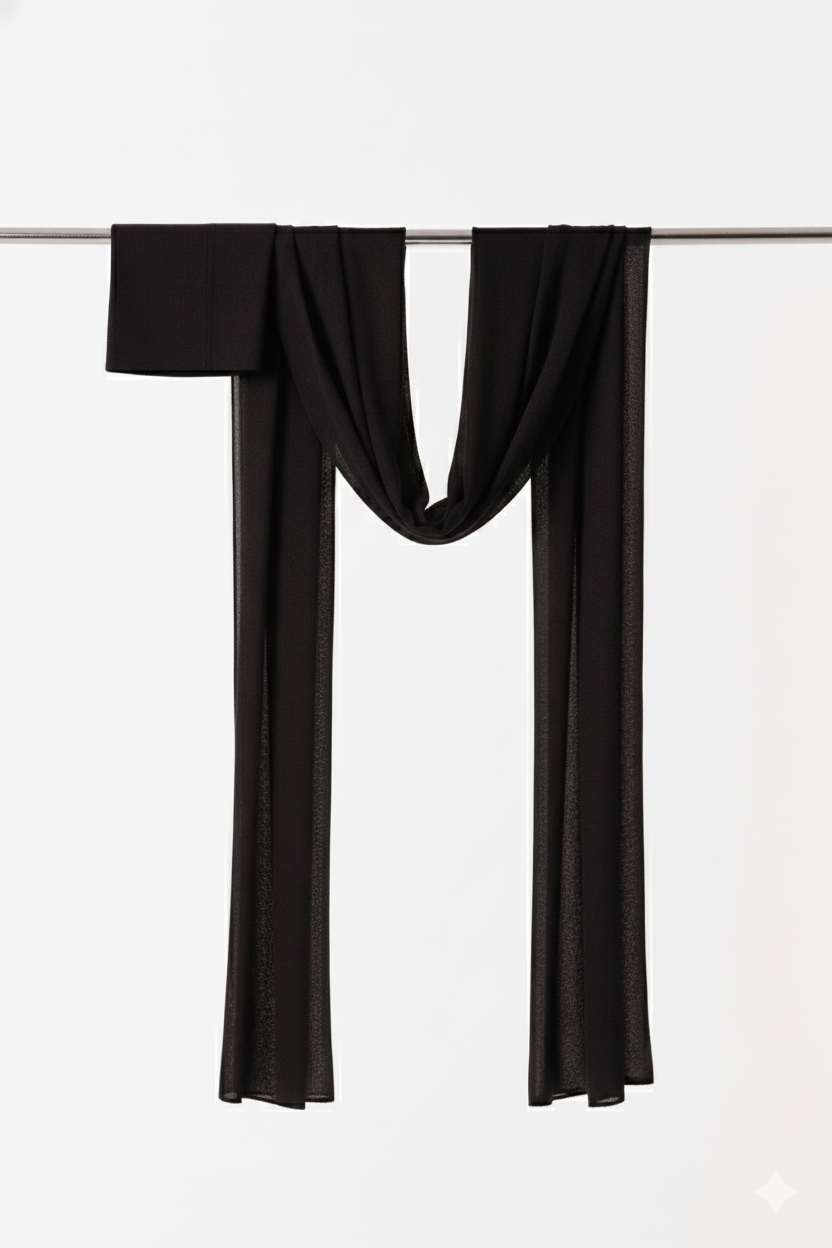Single Stitched Modal Hijab Set - Black