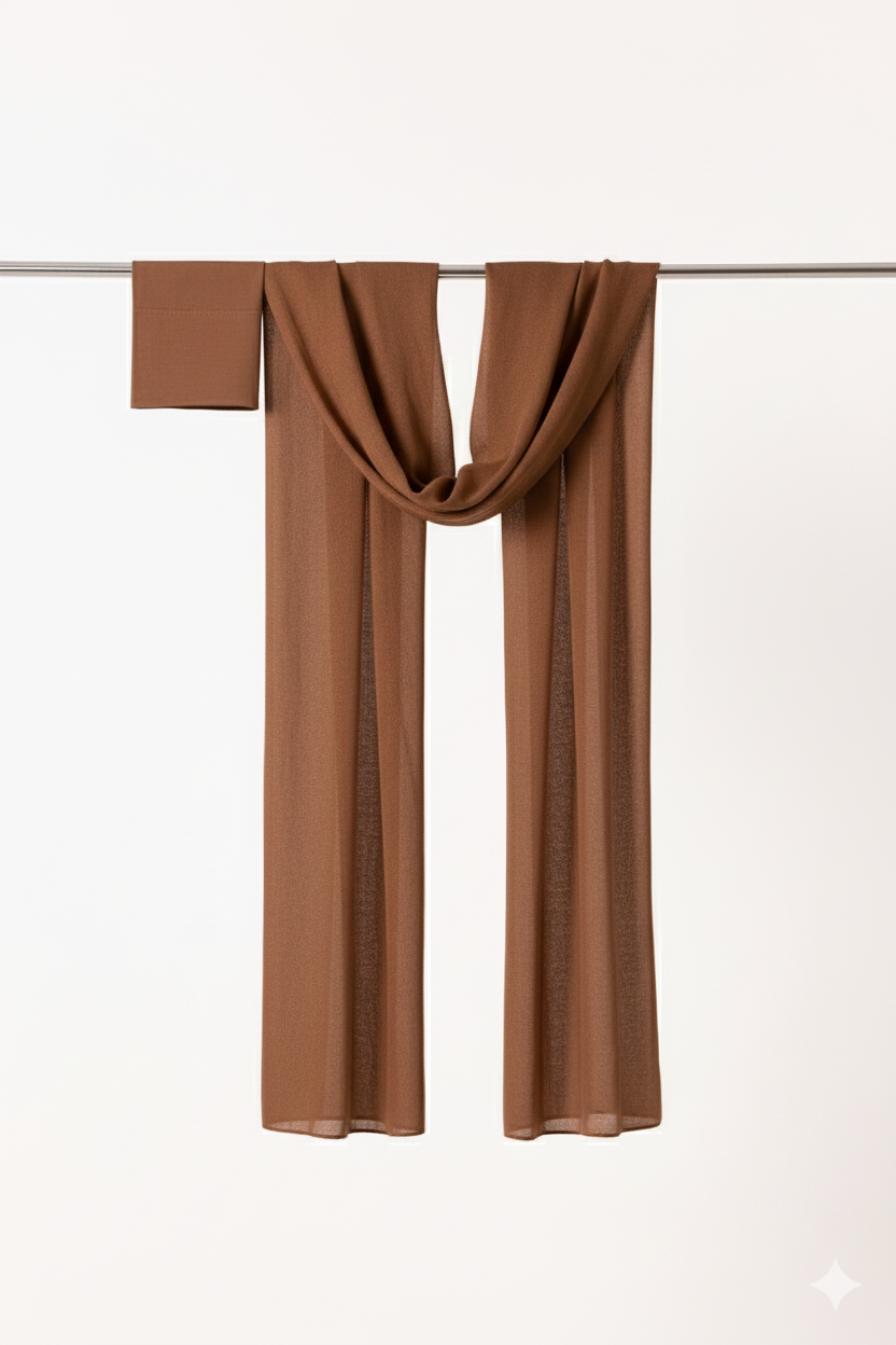 Single Stitched Modal Hijab Set - Caramel