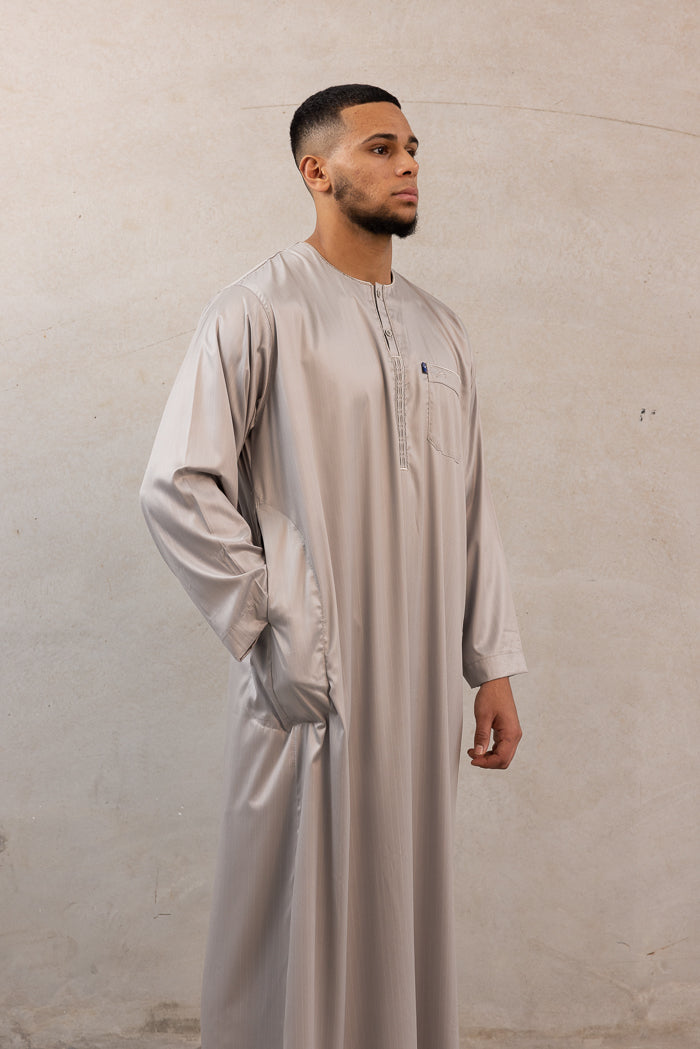 Men's Ikaf Polyester Long Sleeve Abaya - Fossil