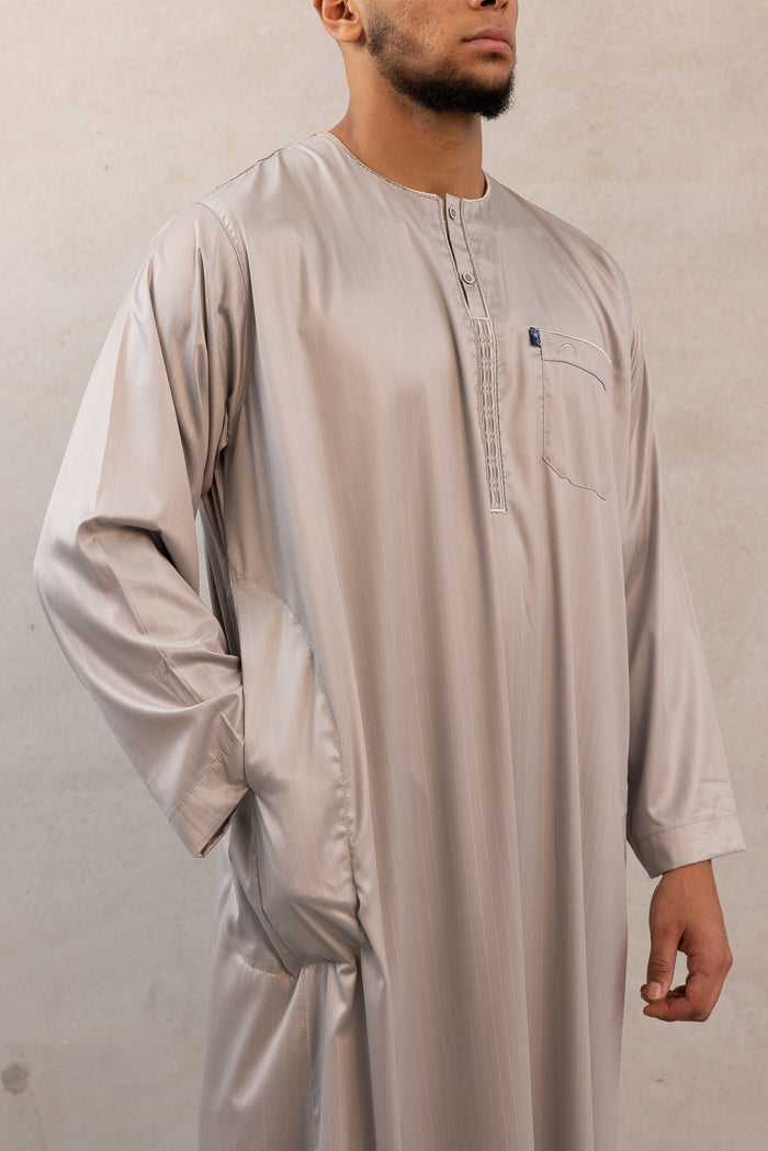Men's Ikaf Polyester Long Sleeve Abaya - Fossil