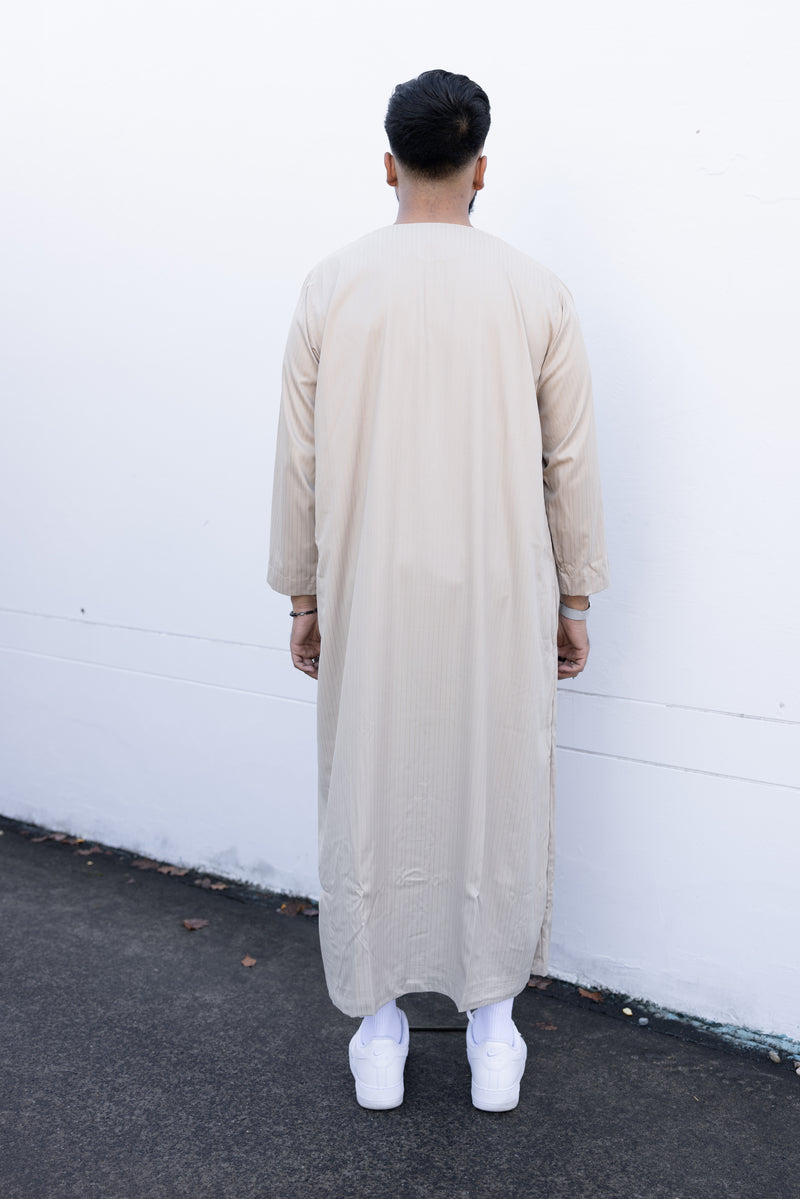 Men's Ikaf Polyester Long Sleeve Abaya - Latte