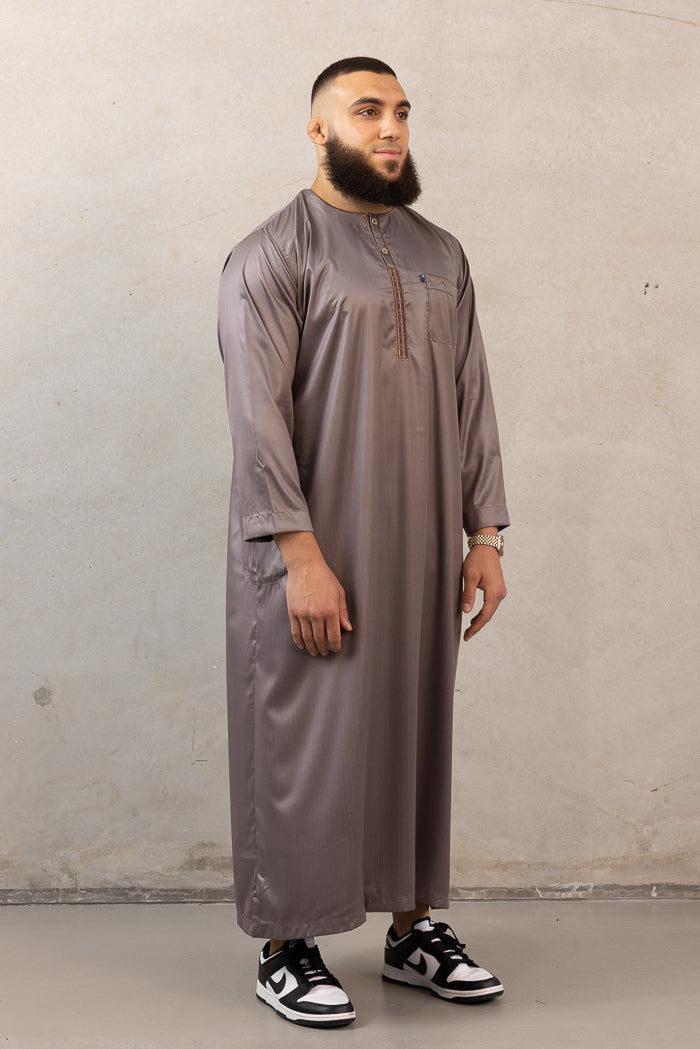 Men's Ikaf Polyester Long Sleeve Abaya - Taupe