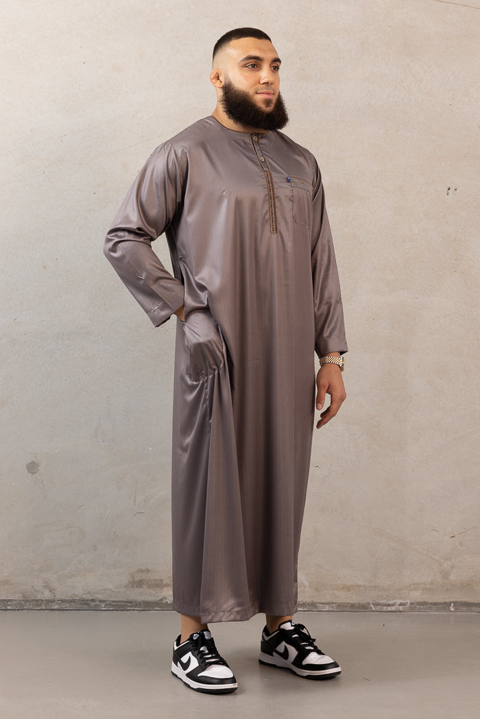 Men's Ikaf Polyester Long Sleeve Abaya - Taupe
