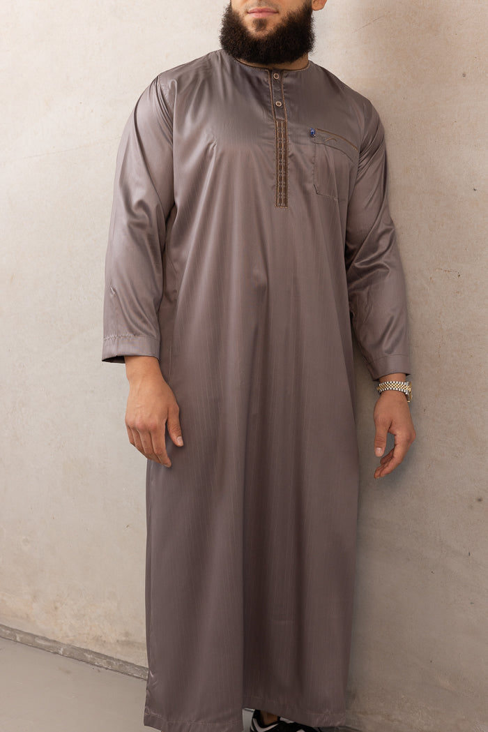 Men's Ikaf Polyester Long Sleeve Abaya - Taupe