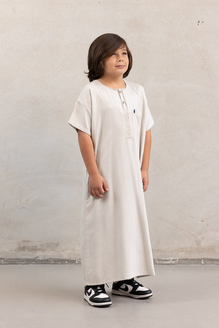 Boys Cotton Ikaf Short Sleeve - Frost