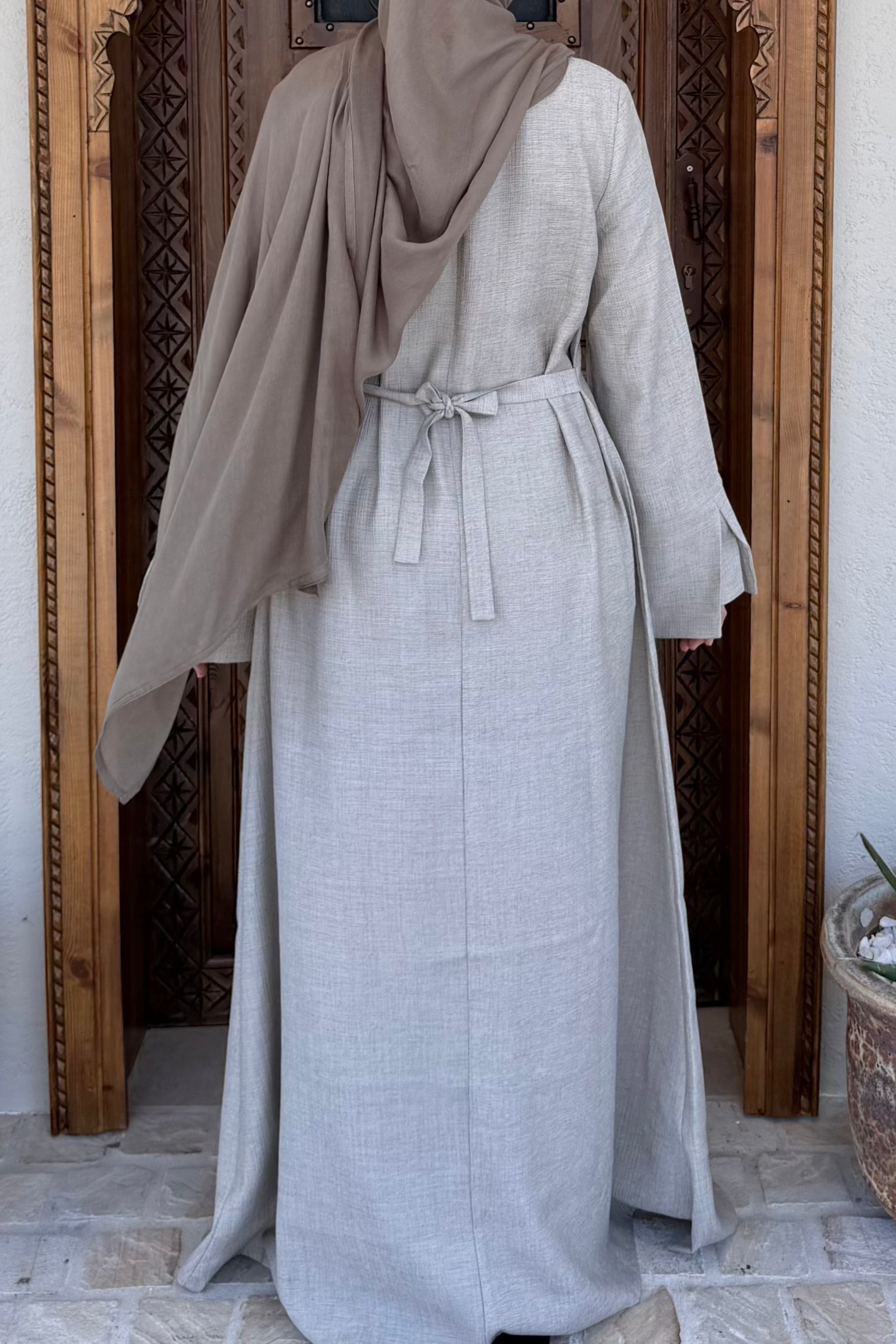 Yara Crinkle Abaya - Nutmeg