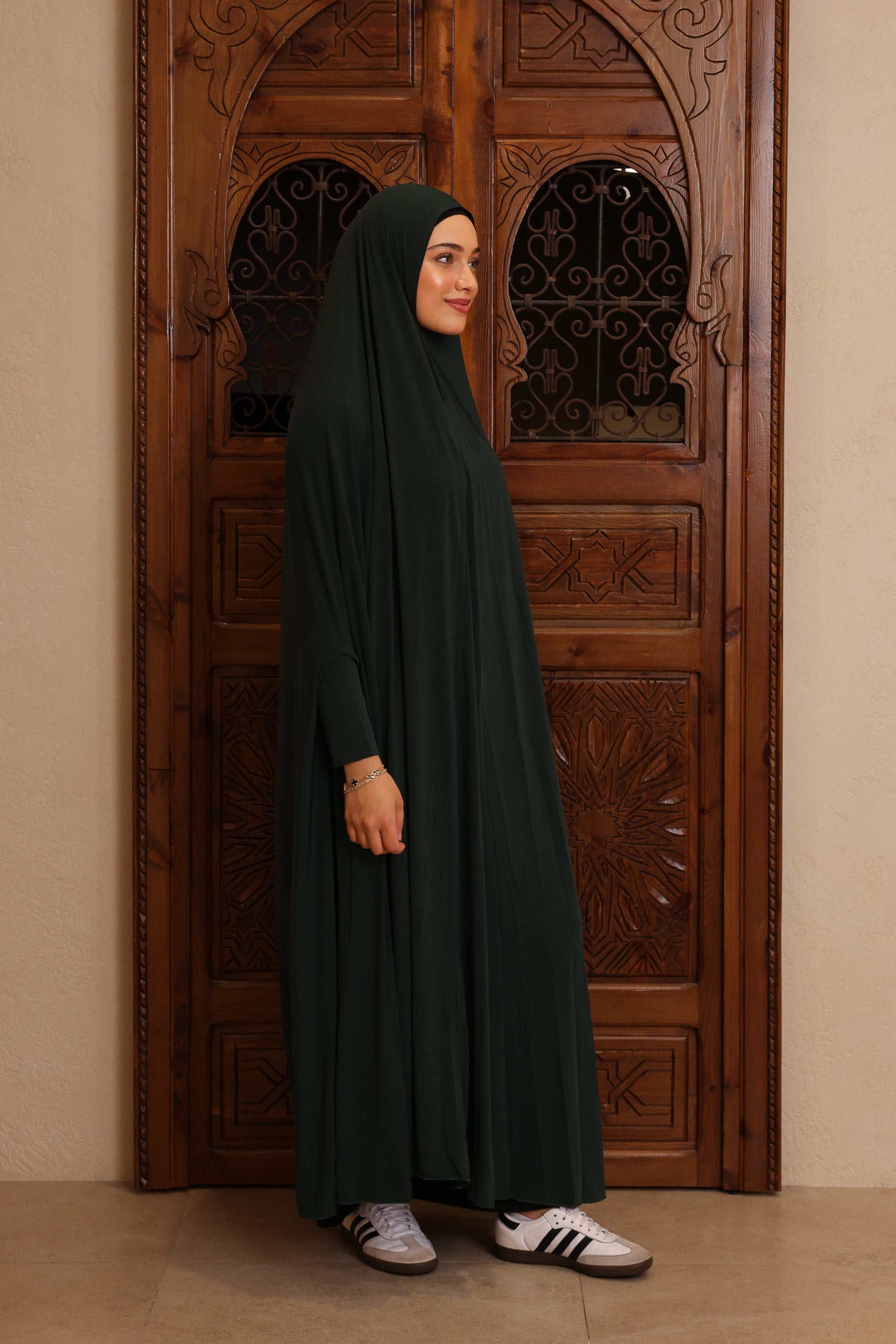 Women's XL Sleeved Jilbab - Marine Green