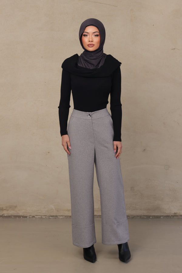 Alba Oversized Cuff Pant - Grey