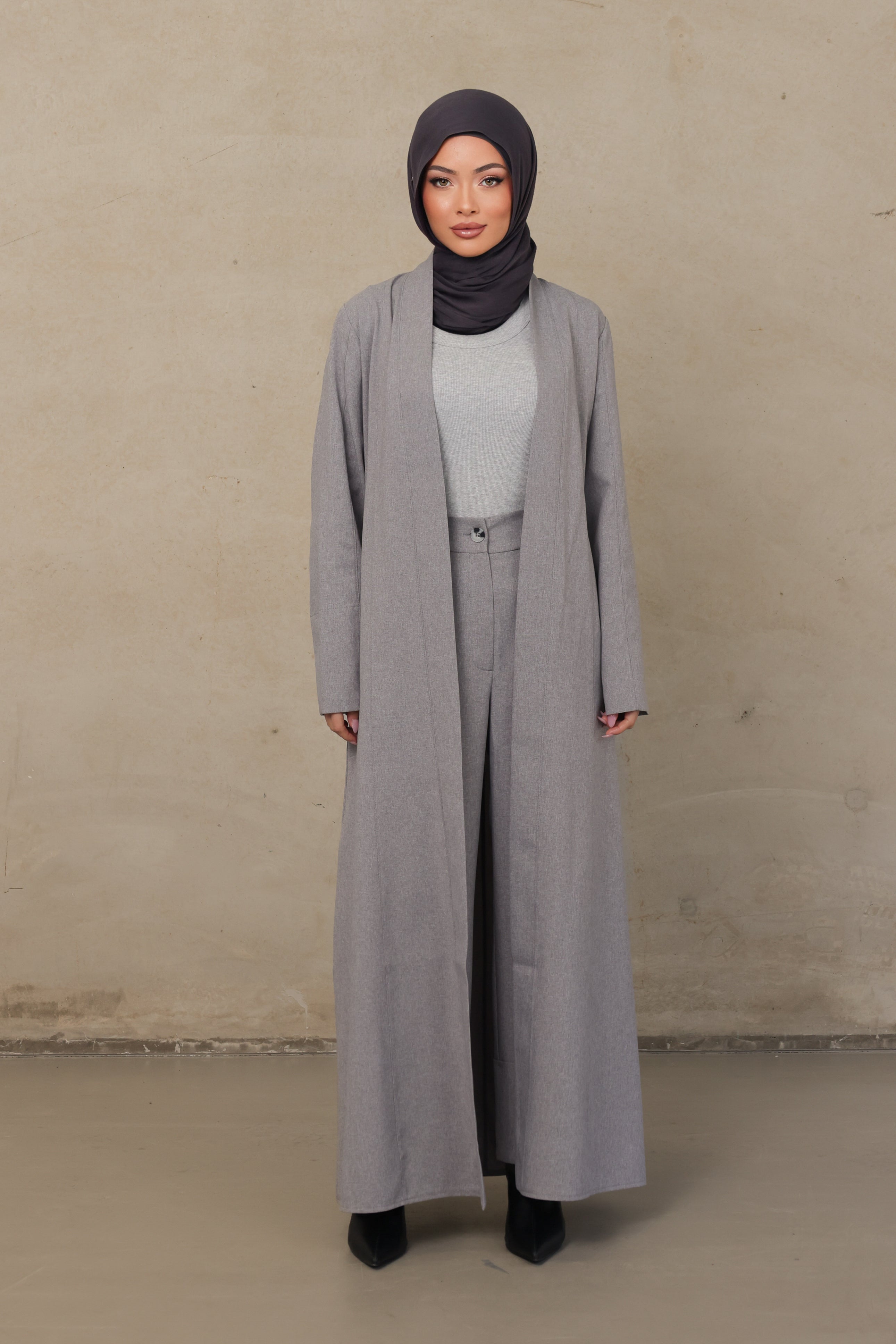 Alba Stitched Kimono - Grey