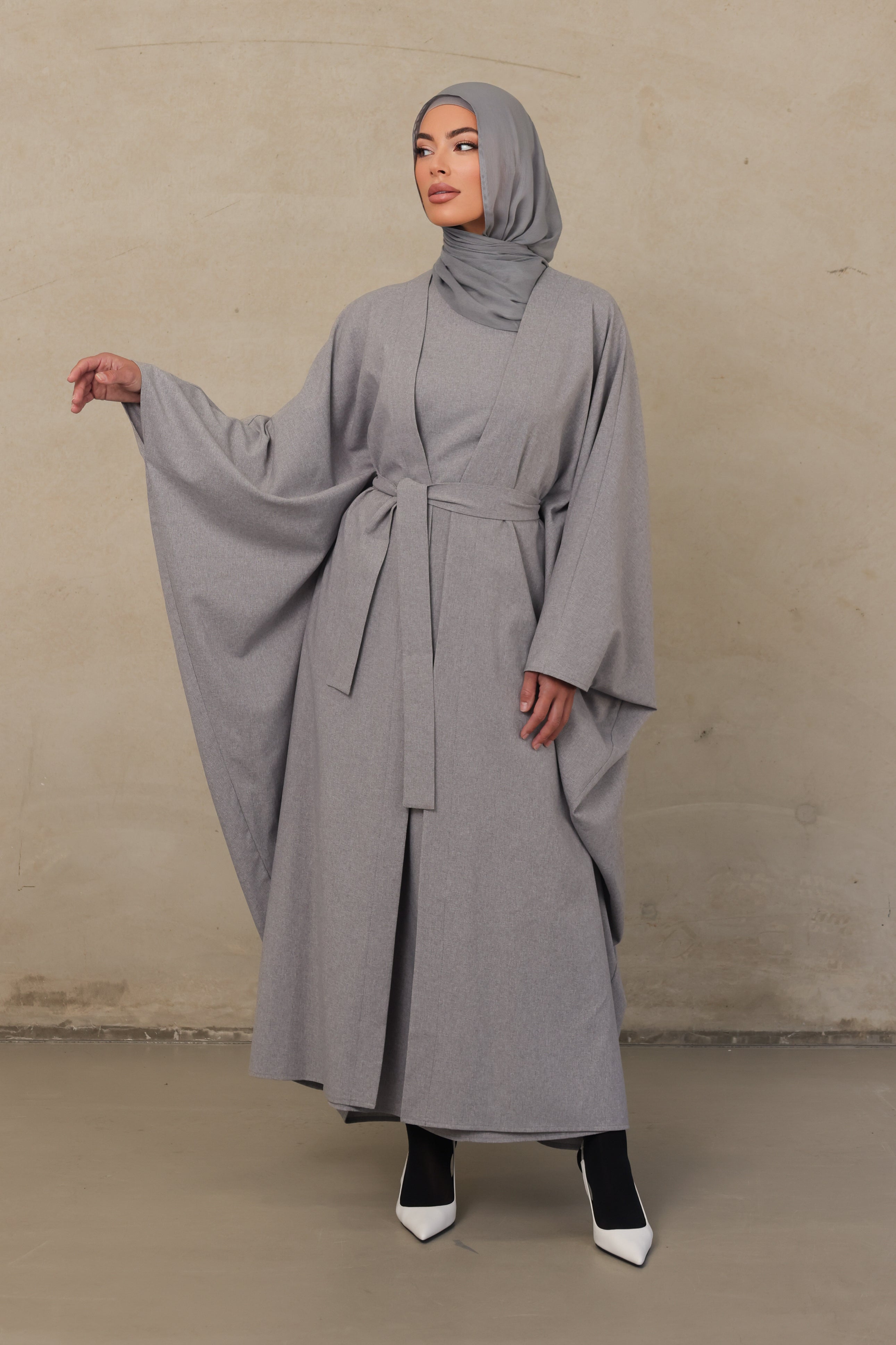 Alba Batwing Kimono - Grey