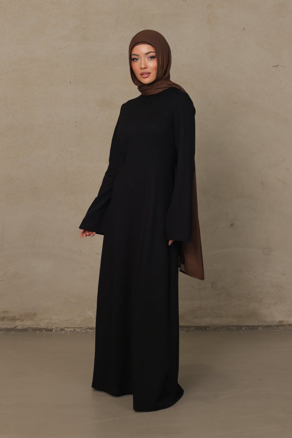 Alaia Knit Panel Dress - Black