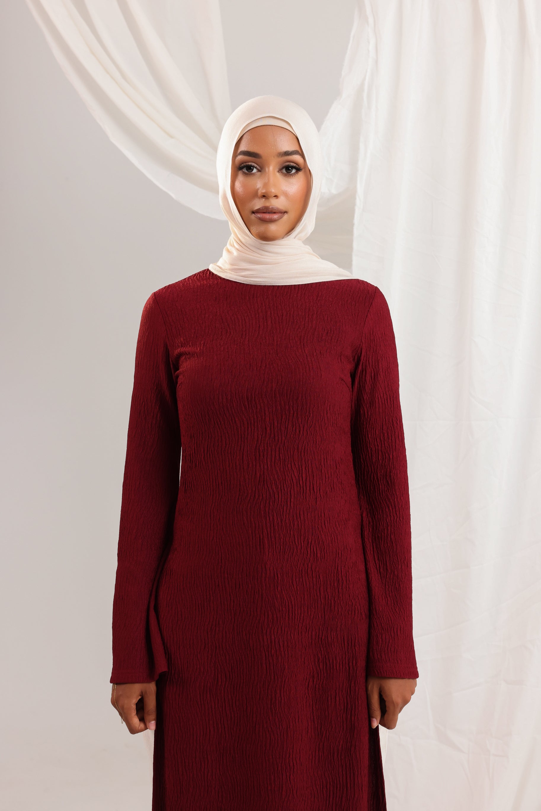 Camilla Split Knit Tunic - Maroon