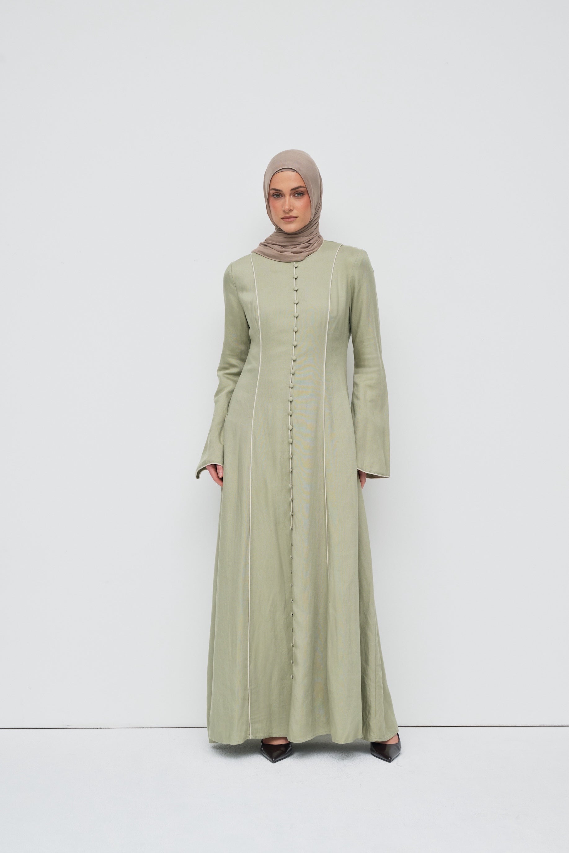 Taliyah Contrast Panel Dress - Pistachio