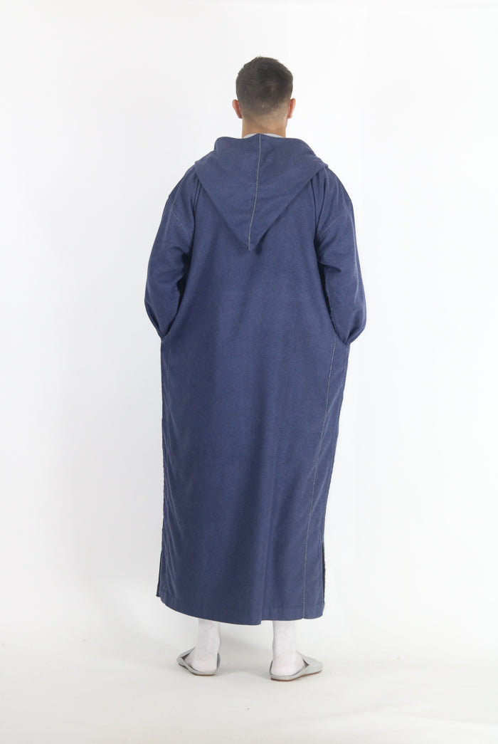 Moroccan Long Sleeve Winter Thobe - Blue