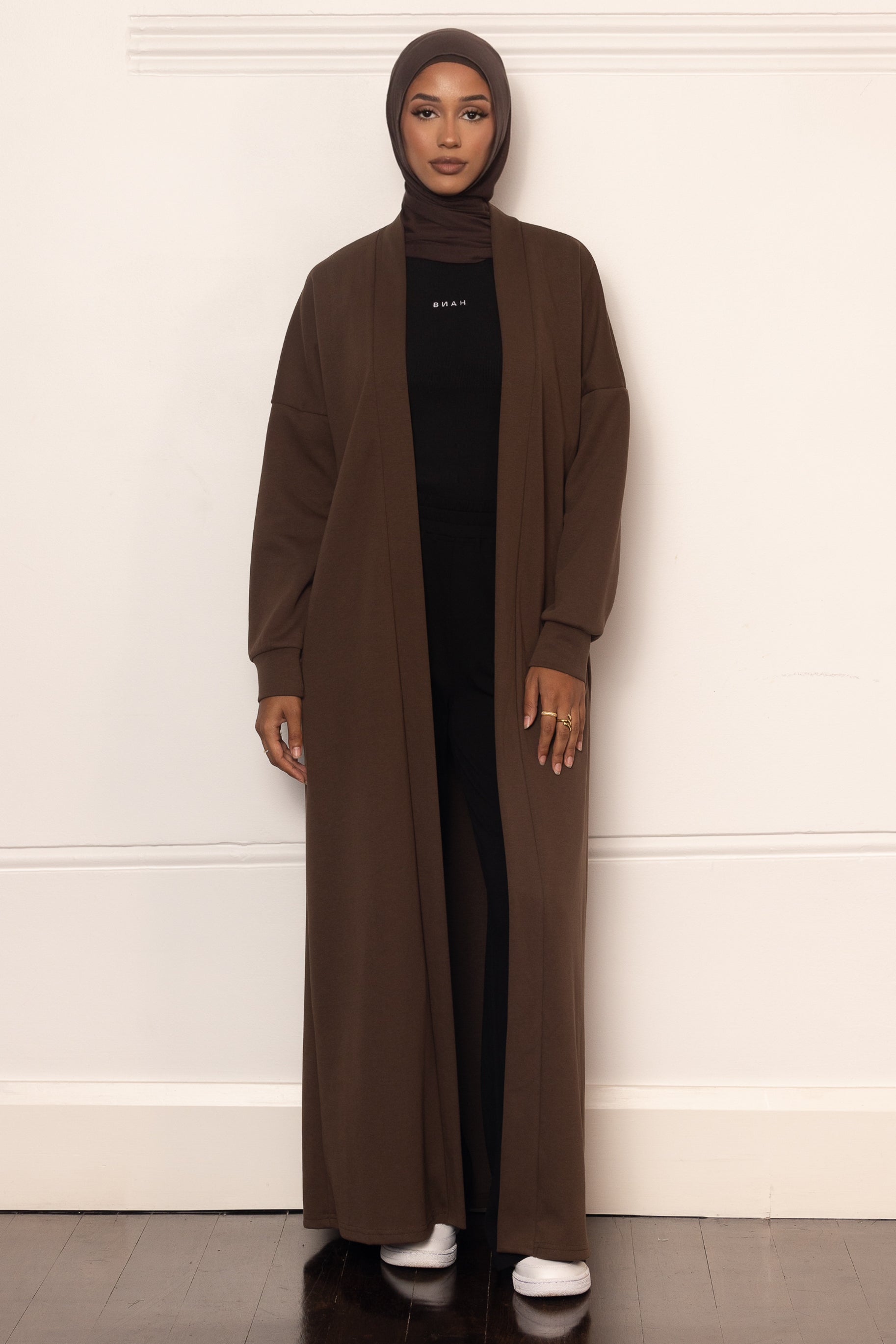 Everyday Winter Open Abaya - Espresso