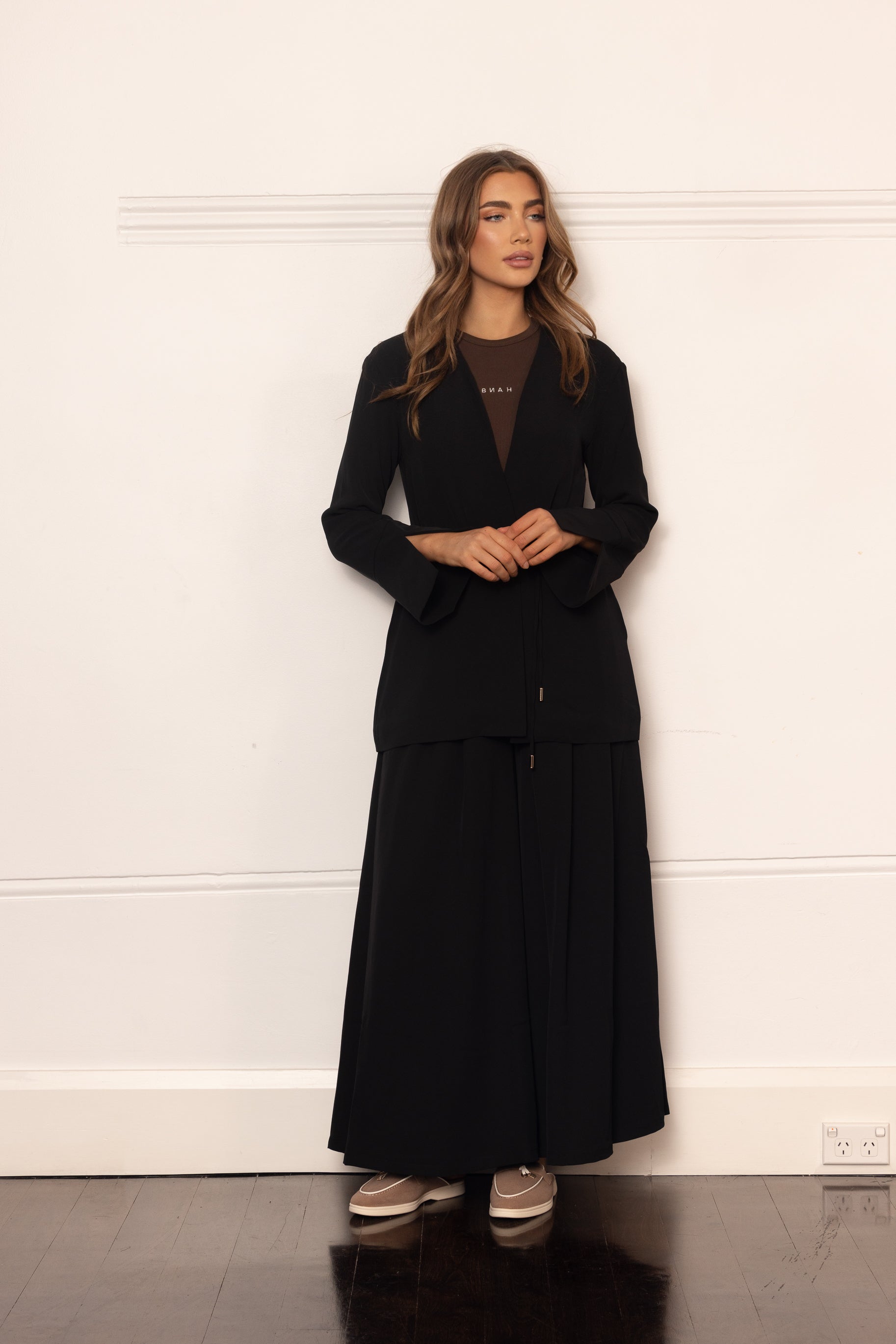 Lara Crepe Kimono - Black