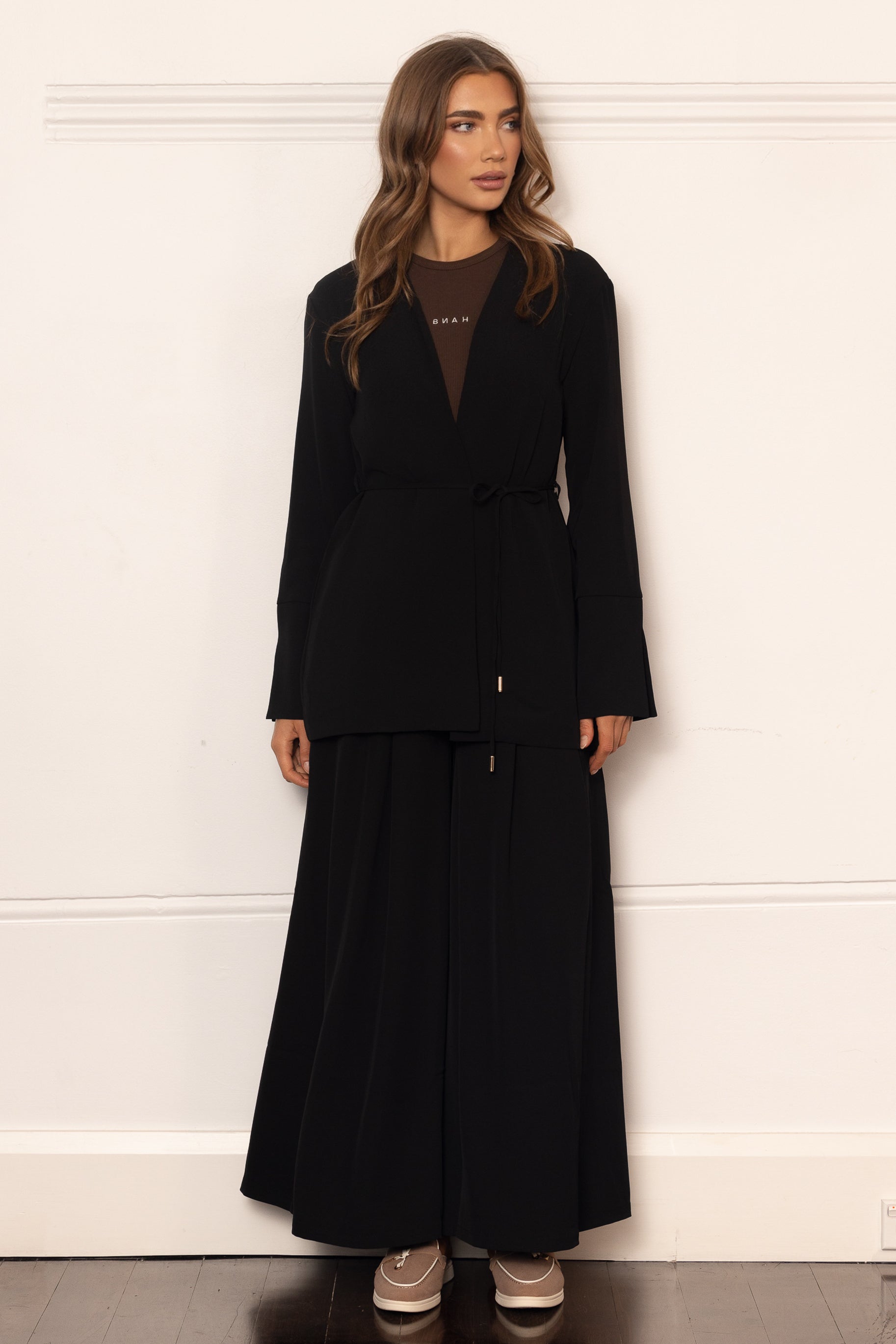 Lara Crepe Kimono - Black
