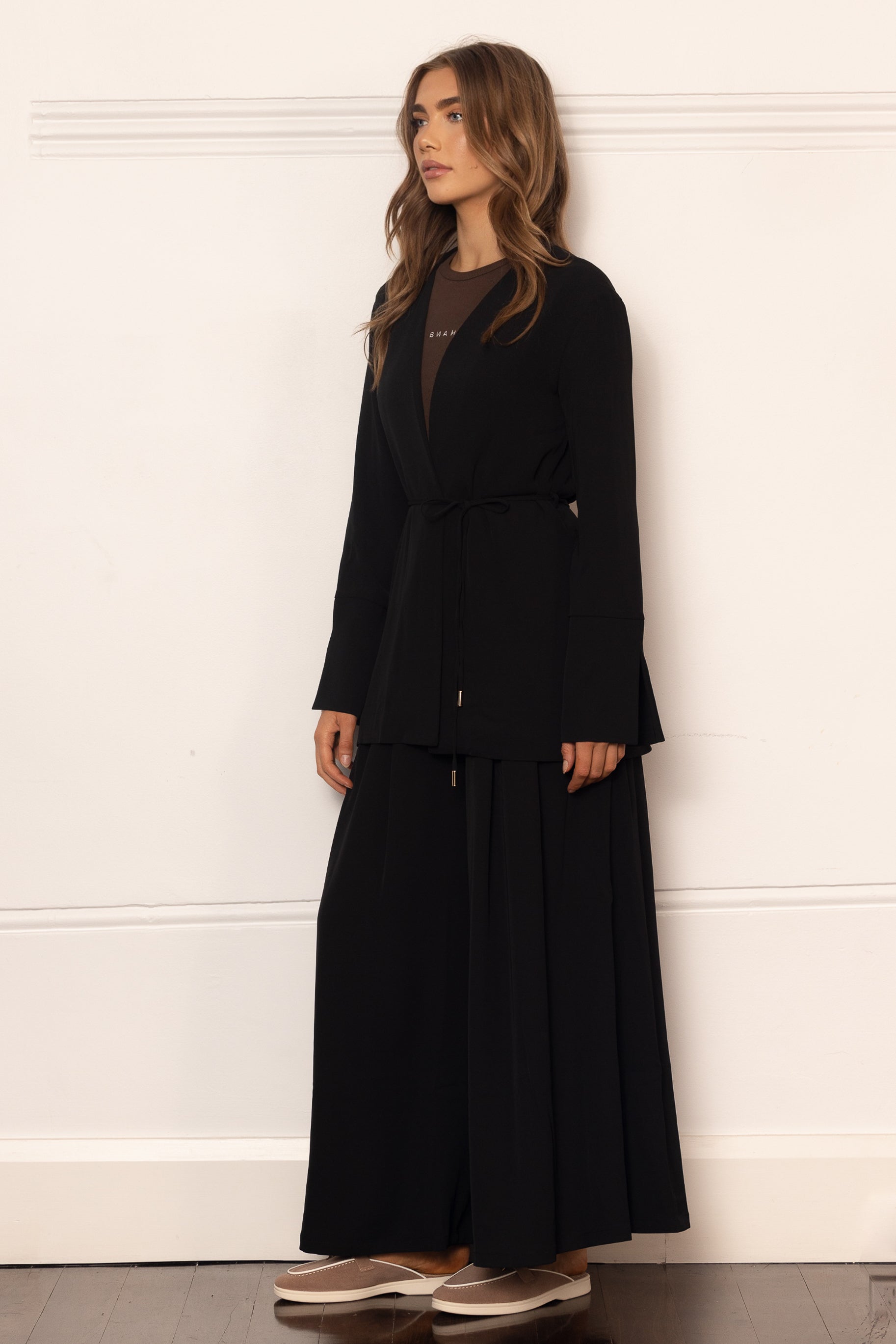 Lara Crepe Kimono - Black