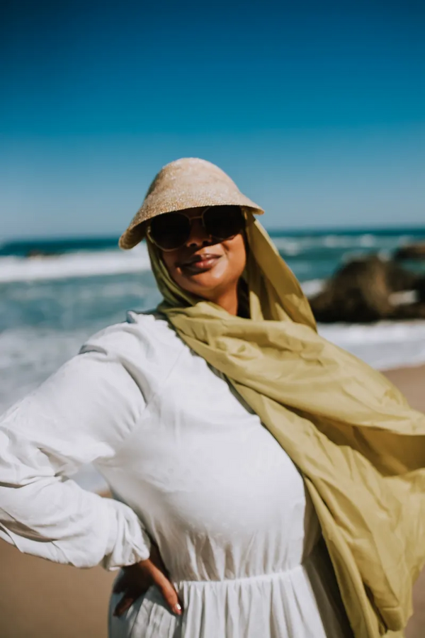 Jamela Straw Visor Hat - Beige