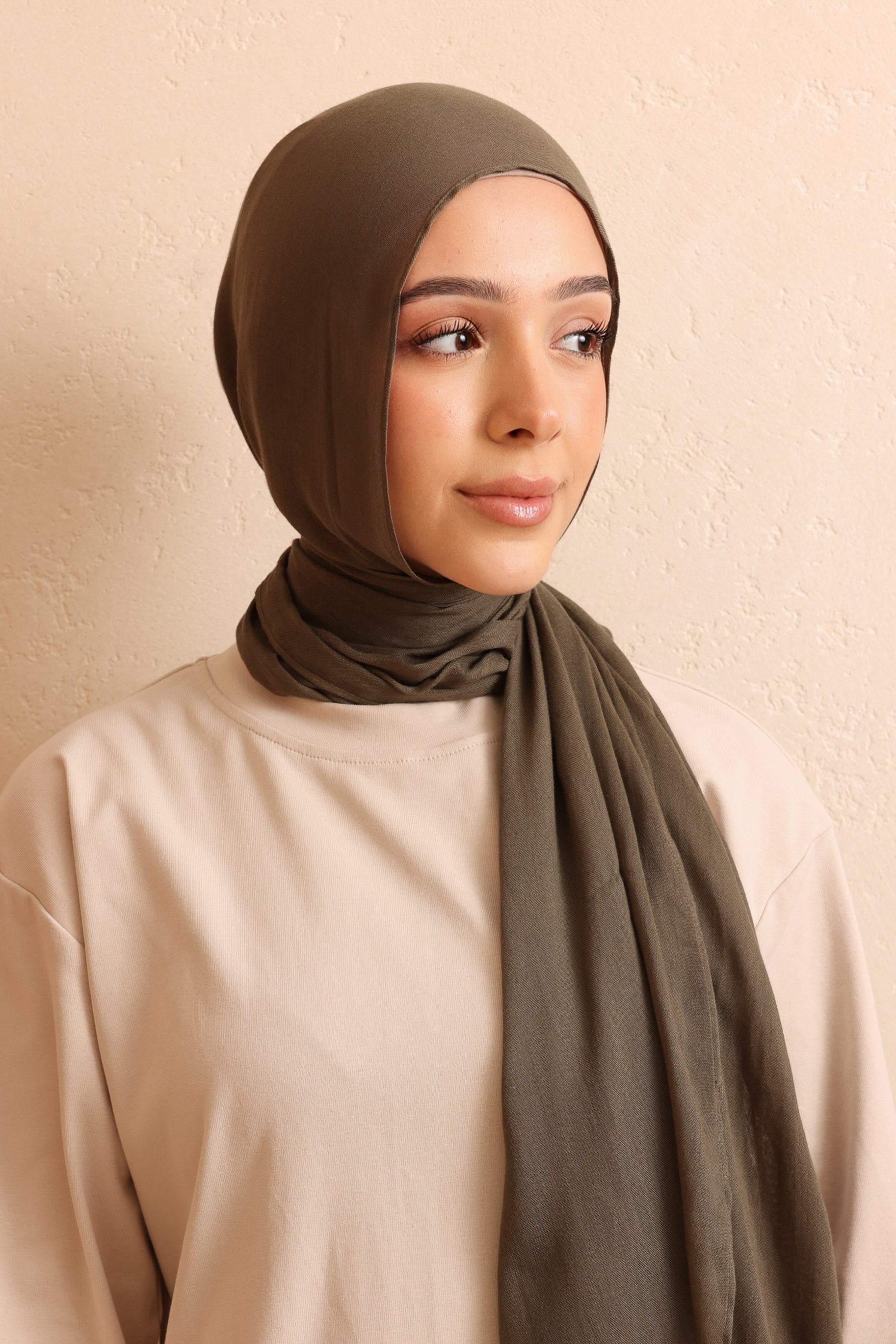 Single Stitched Modal Hijab - Moss