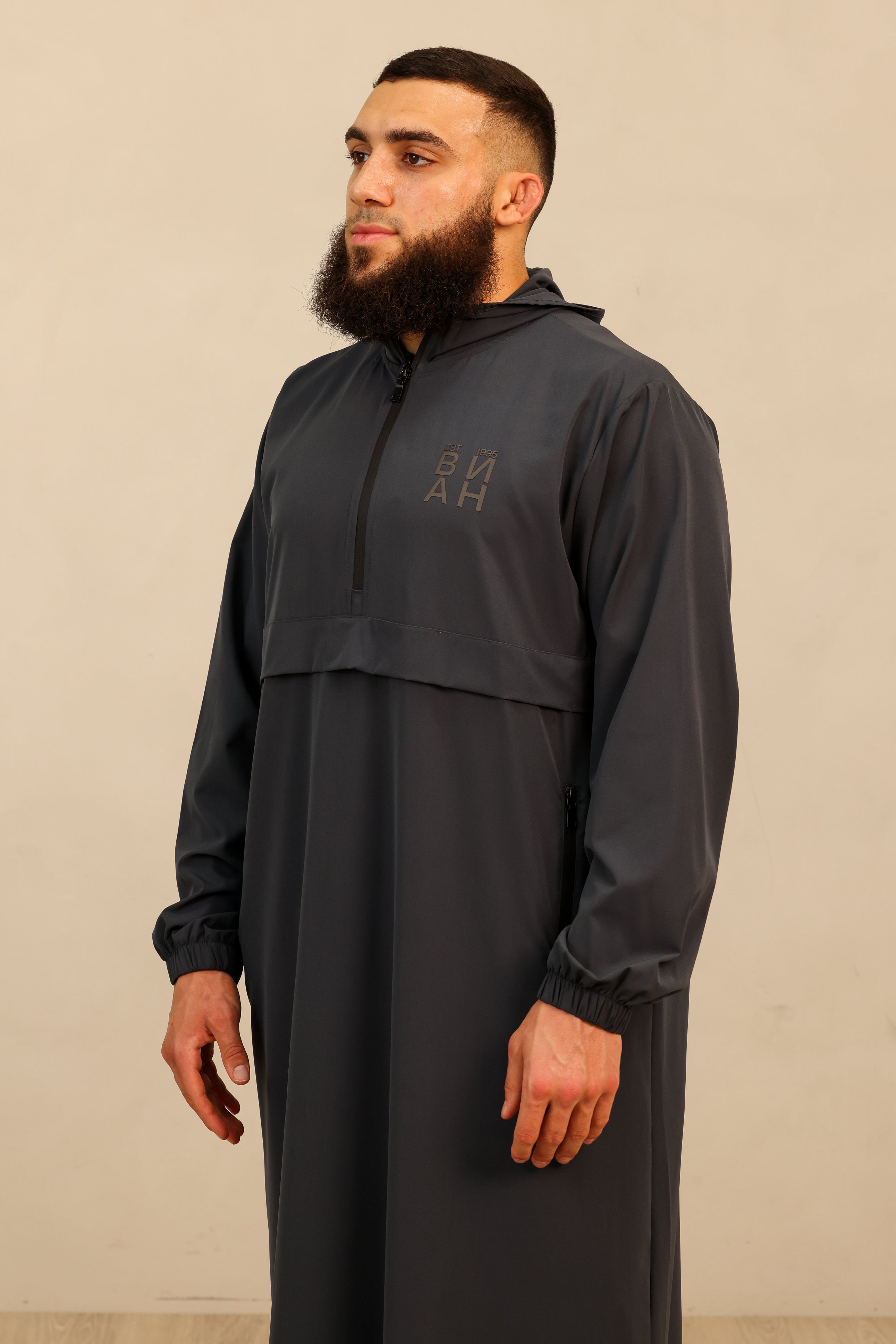 Men's Ishaq Dry Fit Thobe - Charcoal