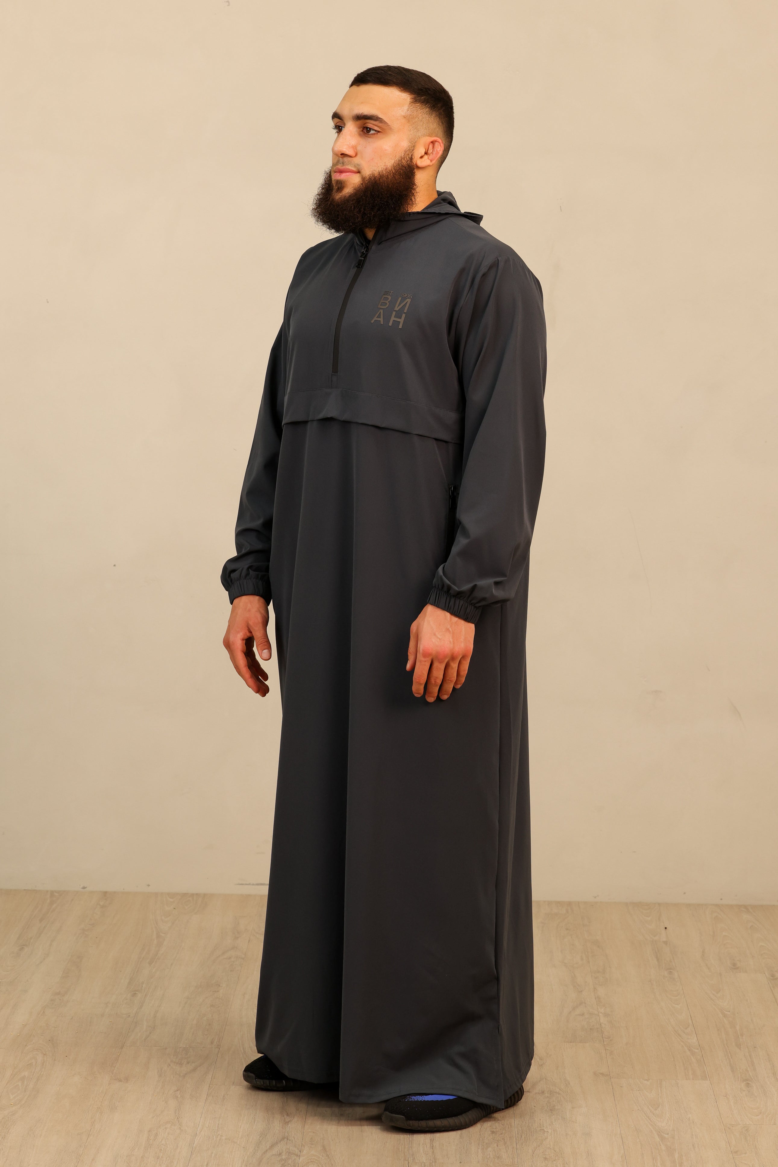 Men's Ishaq Dry Fit Thobe - Charcoal