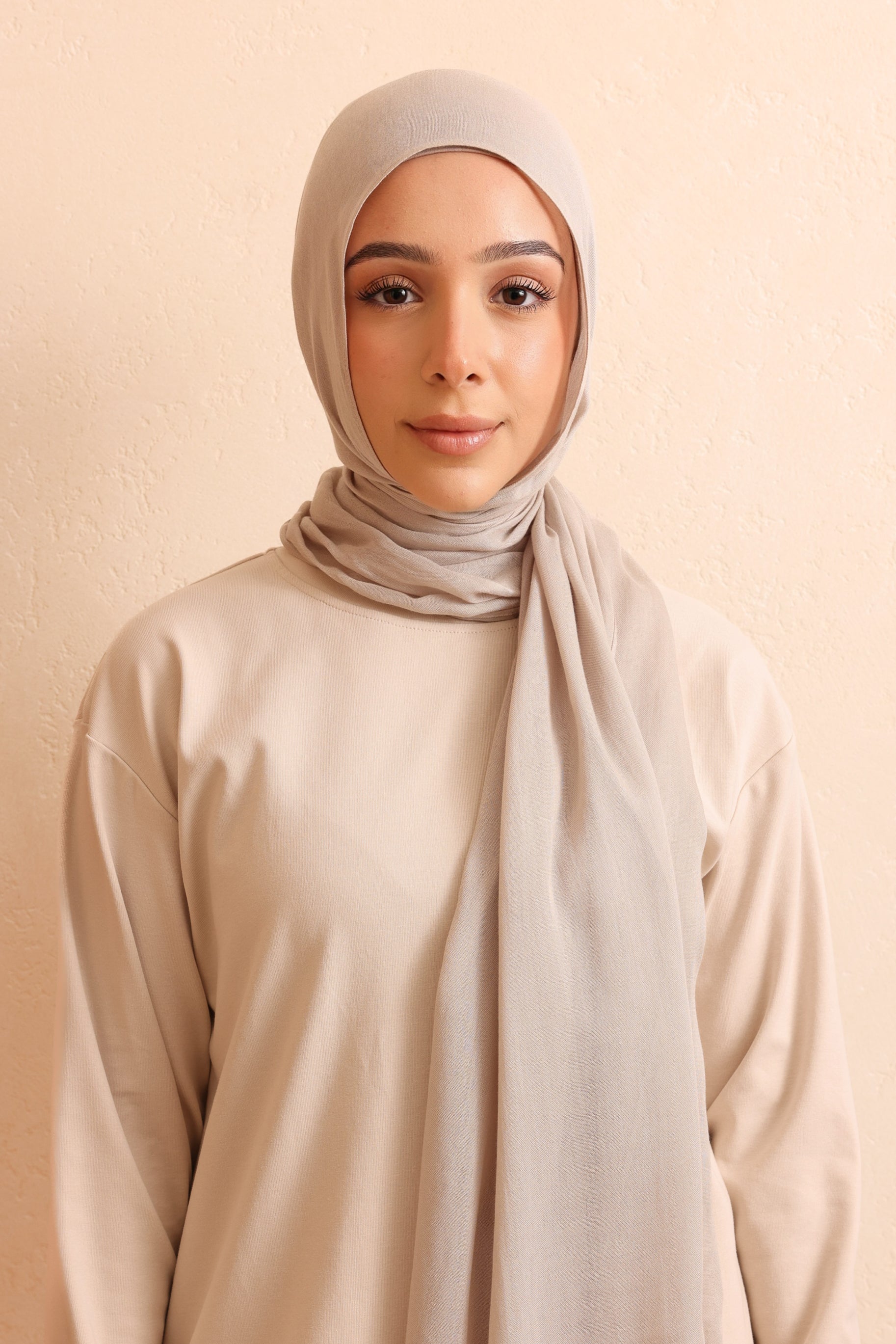 Single Stitched Modal Hijab - Pebble