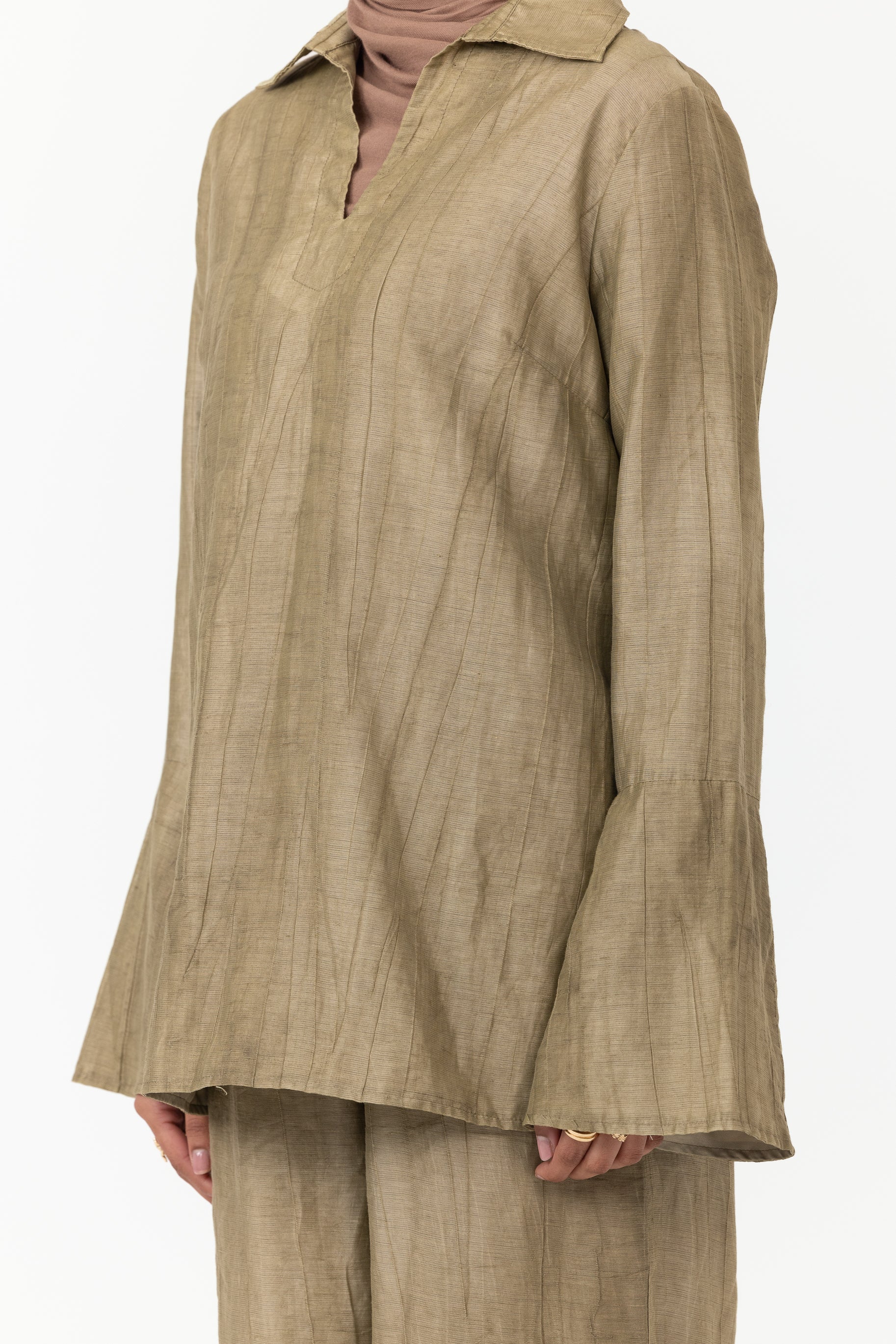Nova Bell Sleeve Tunic - Khaki